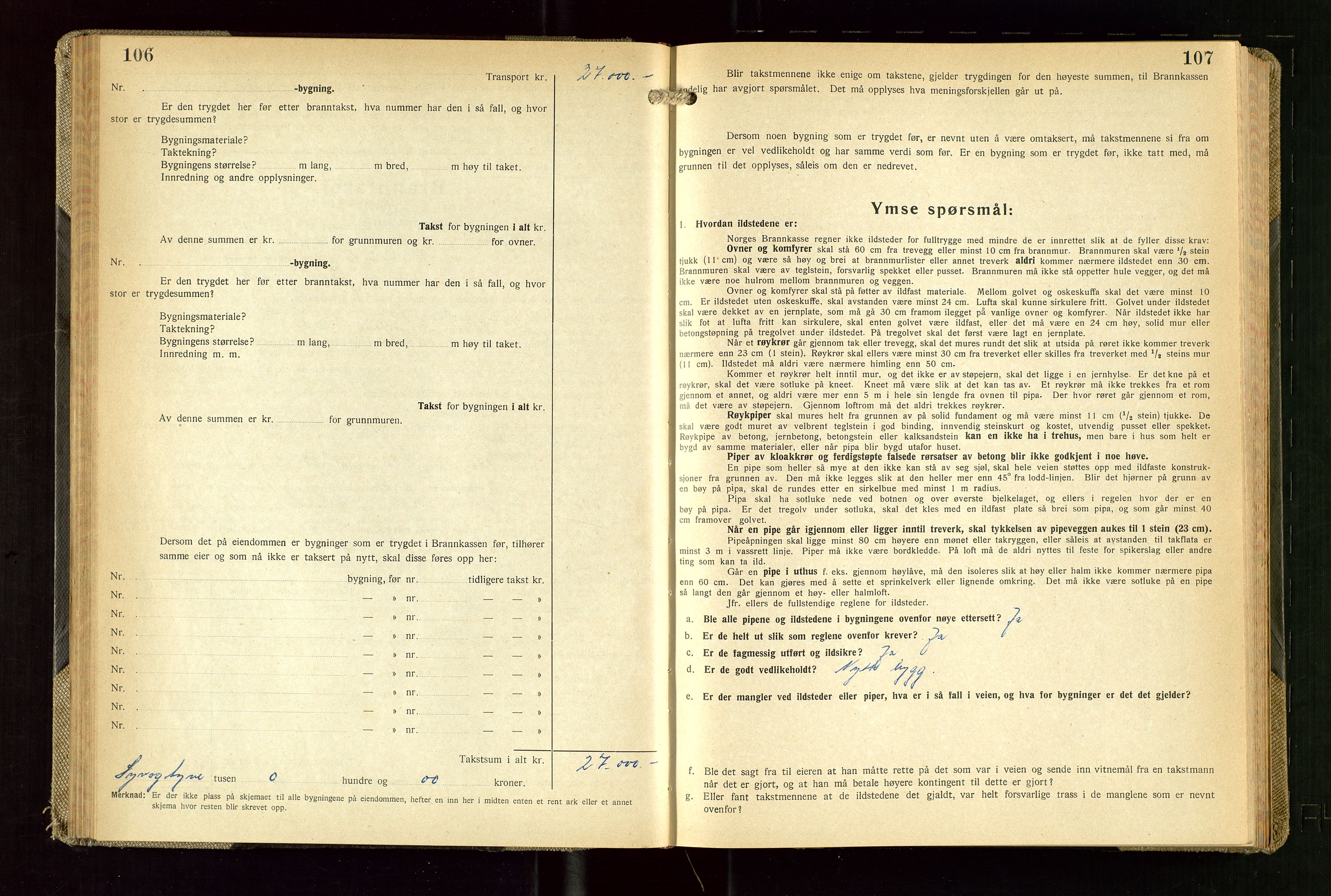 Skudenes lensmannskontor, AV/SAST-A-100444/Gob/L0003: "Brandtakstprotokoll", 1942-1954, p. 106-107