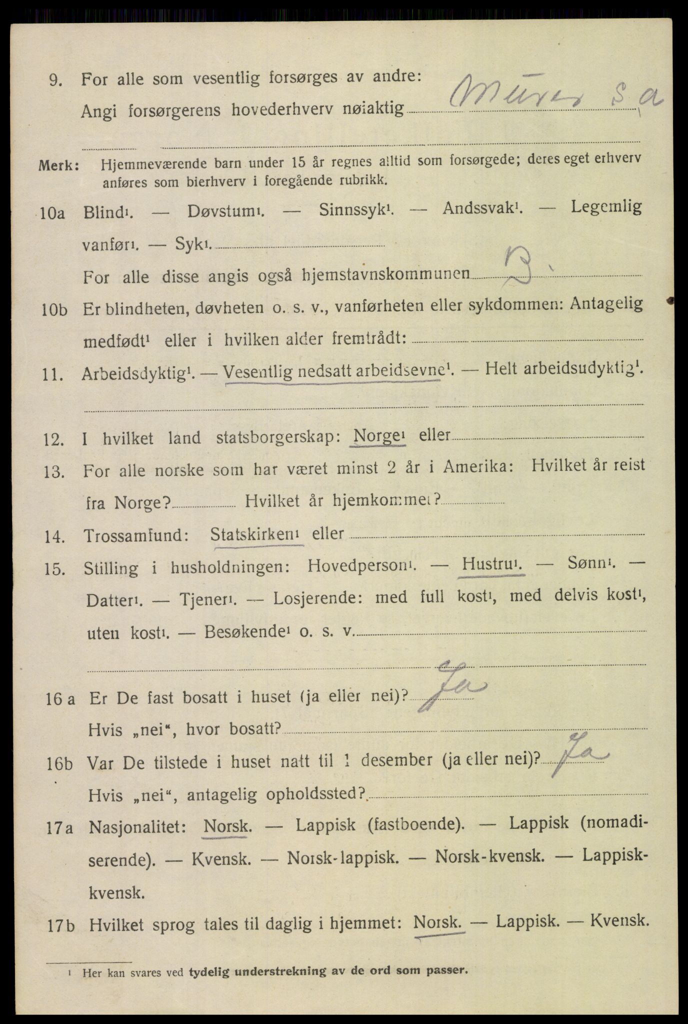 SAT, 1920 census for Bodin, 1920, p. 6879