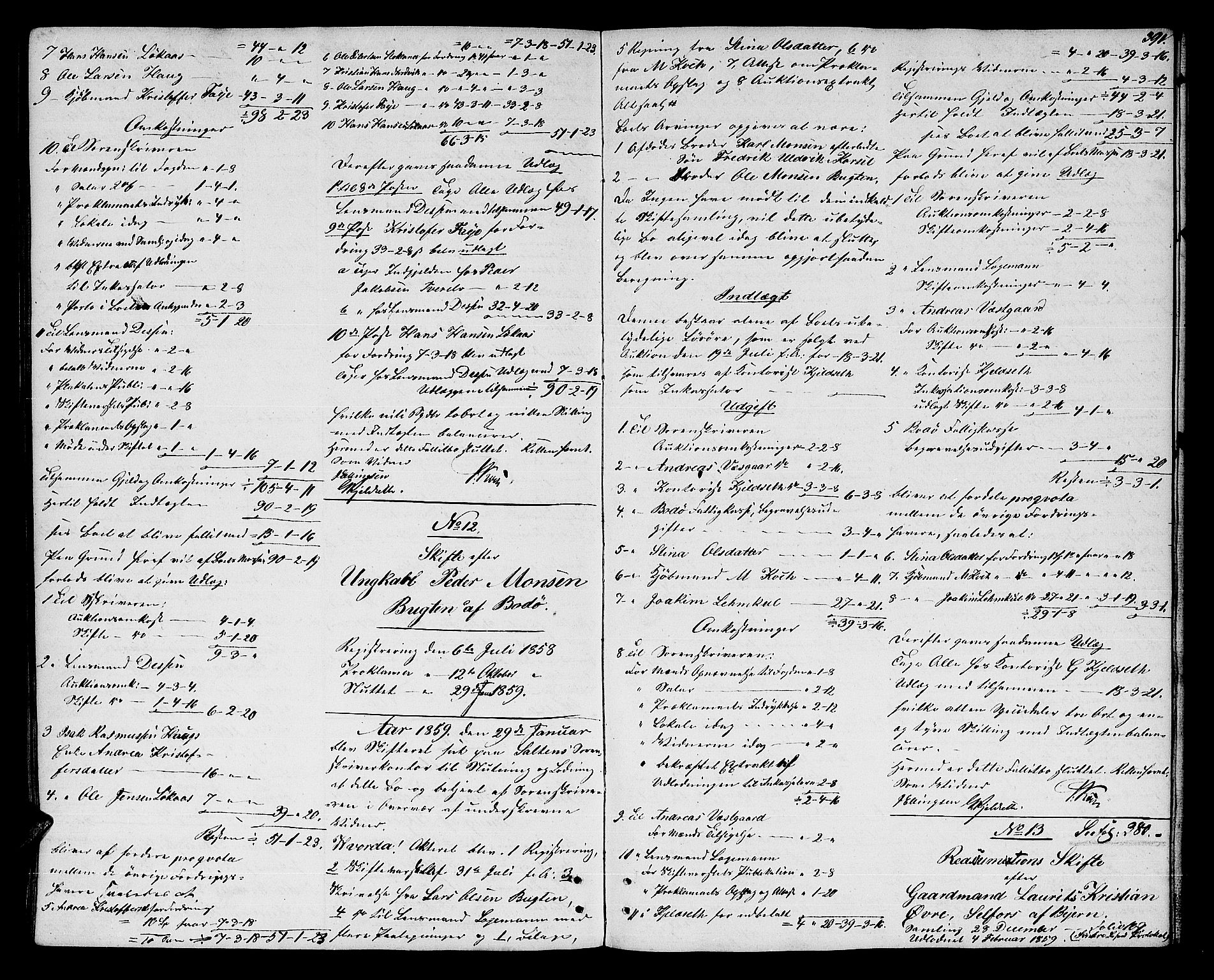 Salten sorenskriveri, AV/SAT-A-4578/1/3/3A/L0060: Skifteslutningsprotokoll, 1854-1859, p. 391
