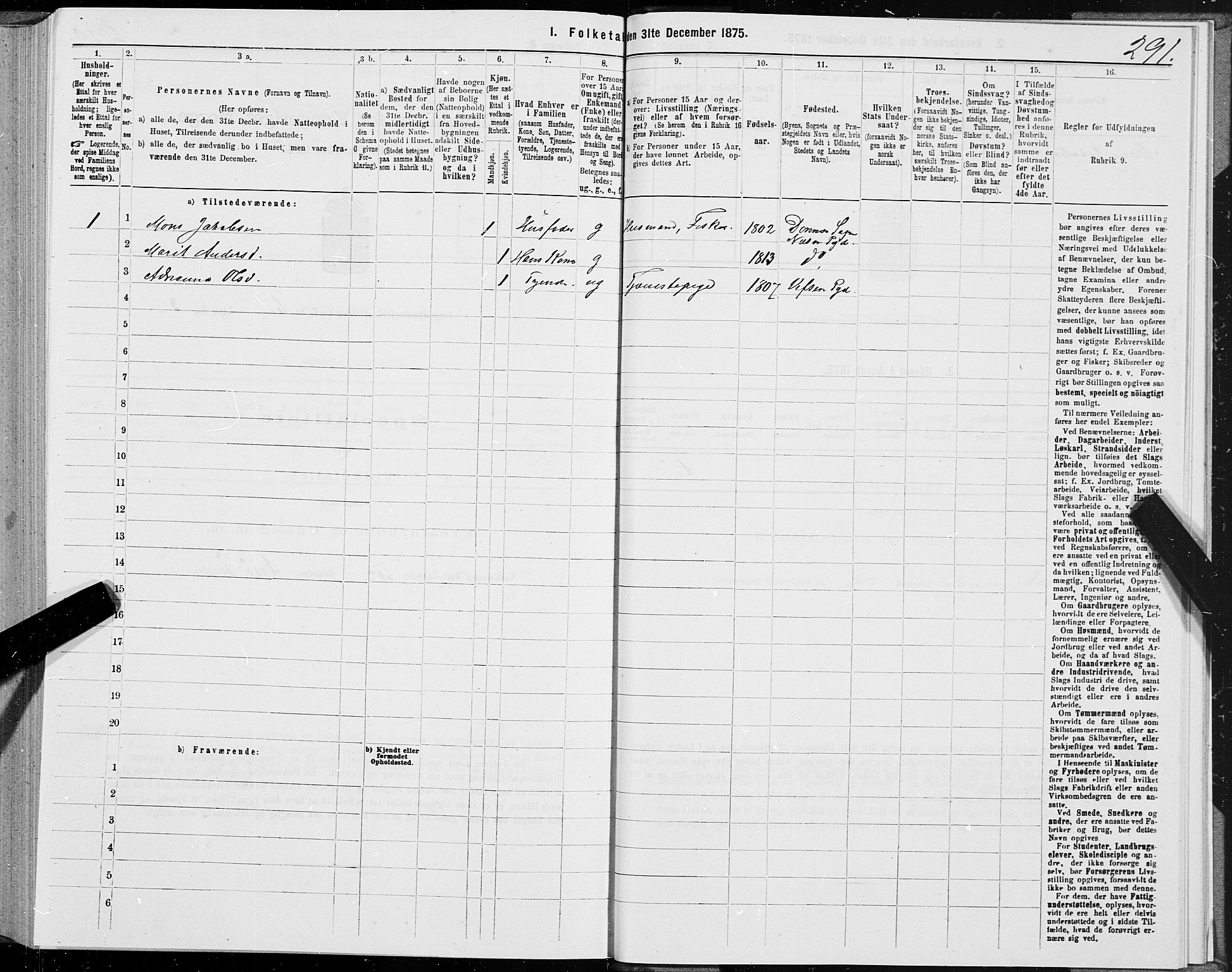 SAT, 1875 census for 1834P Lurøy, 1875, p. 3292