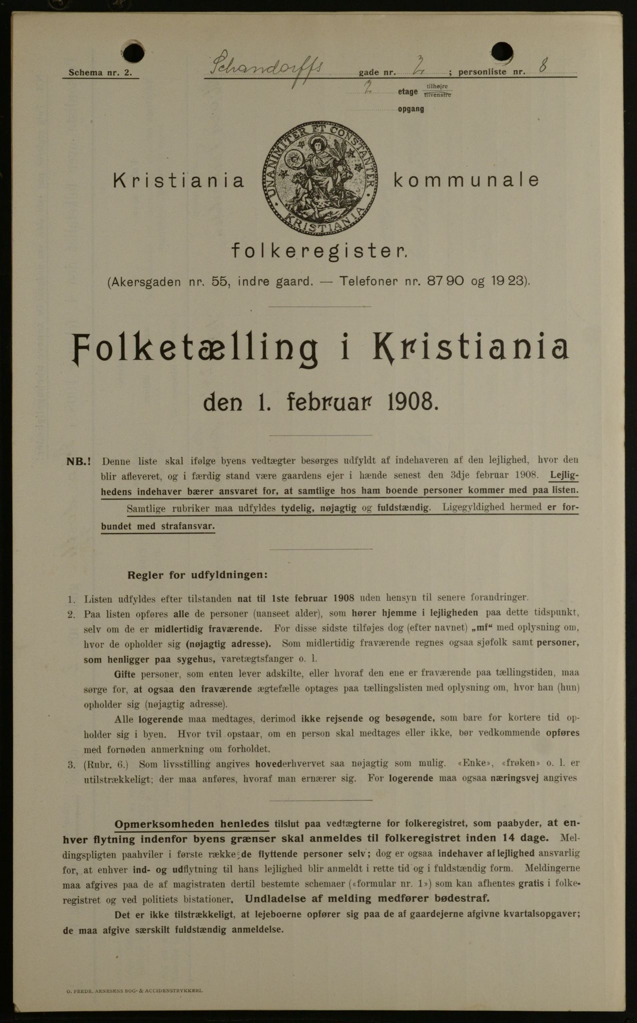 OBA, Municipal Census 1908 for Kristiania, 1908, p. 80643