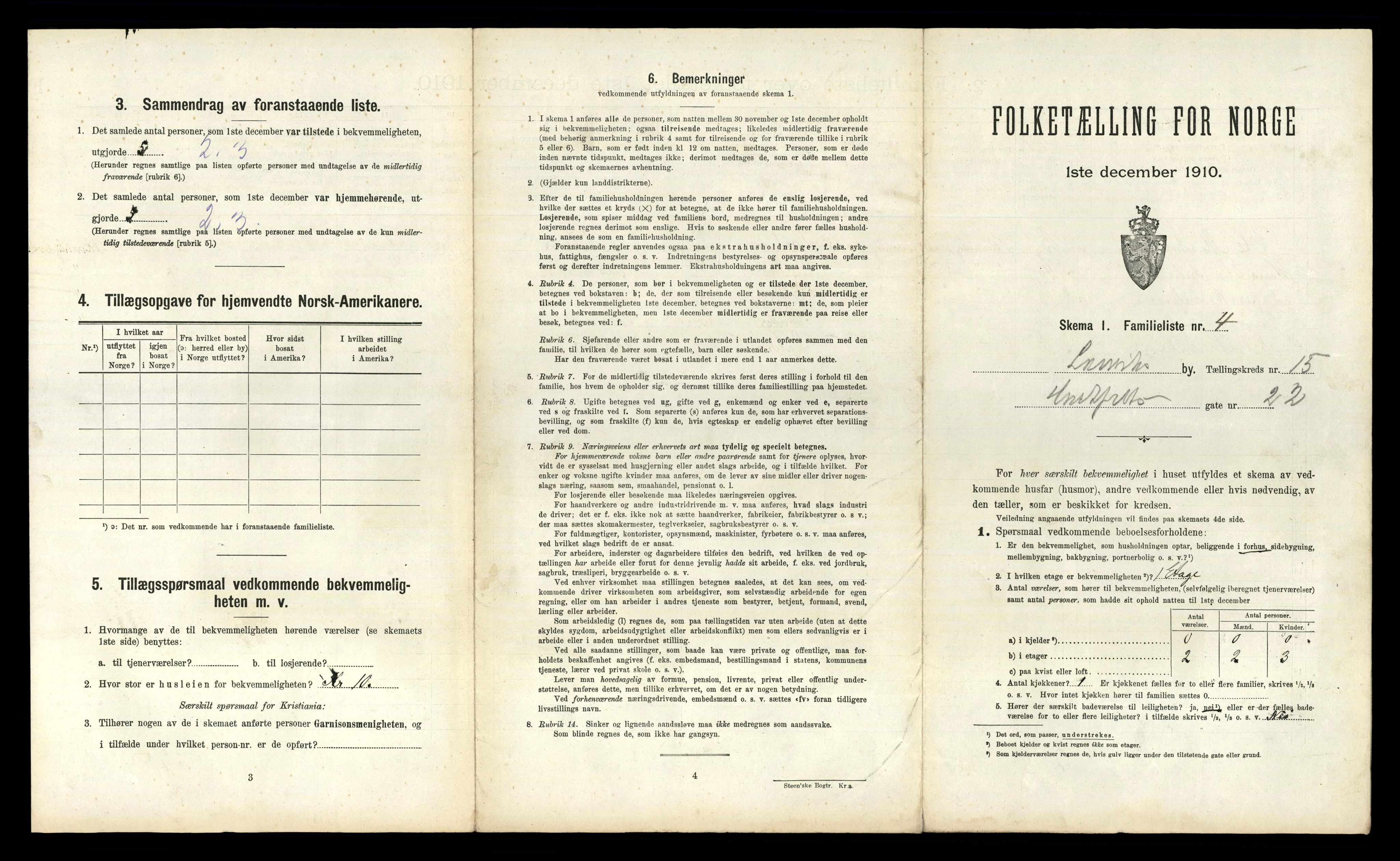 RA, 1910 census for Larvik, 1910, p. 5057