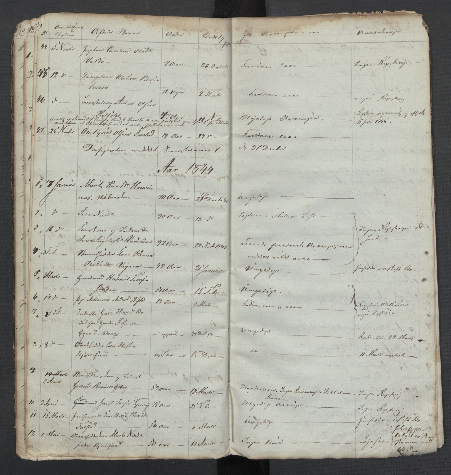 Fræna lensmannskontor, AV/SAT-A-1095/1/02/L0061: Dødsfortegnelser, 1836-1842