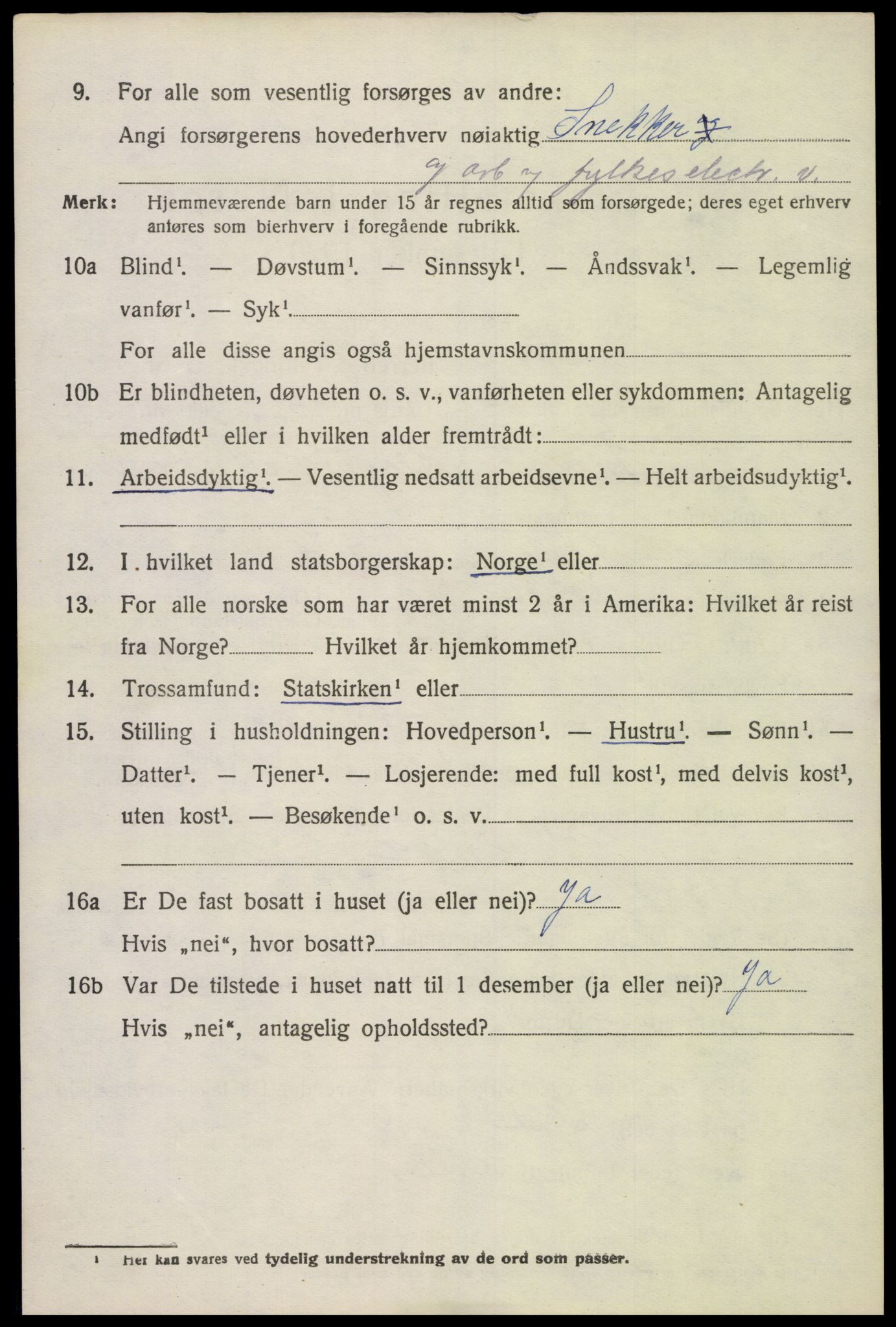 SAK, 1920 census for Søgne, 1920, p. 1516