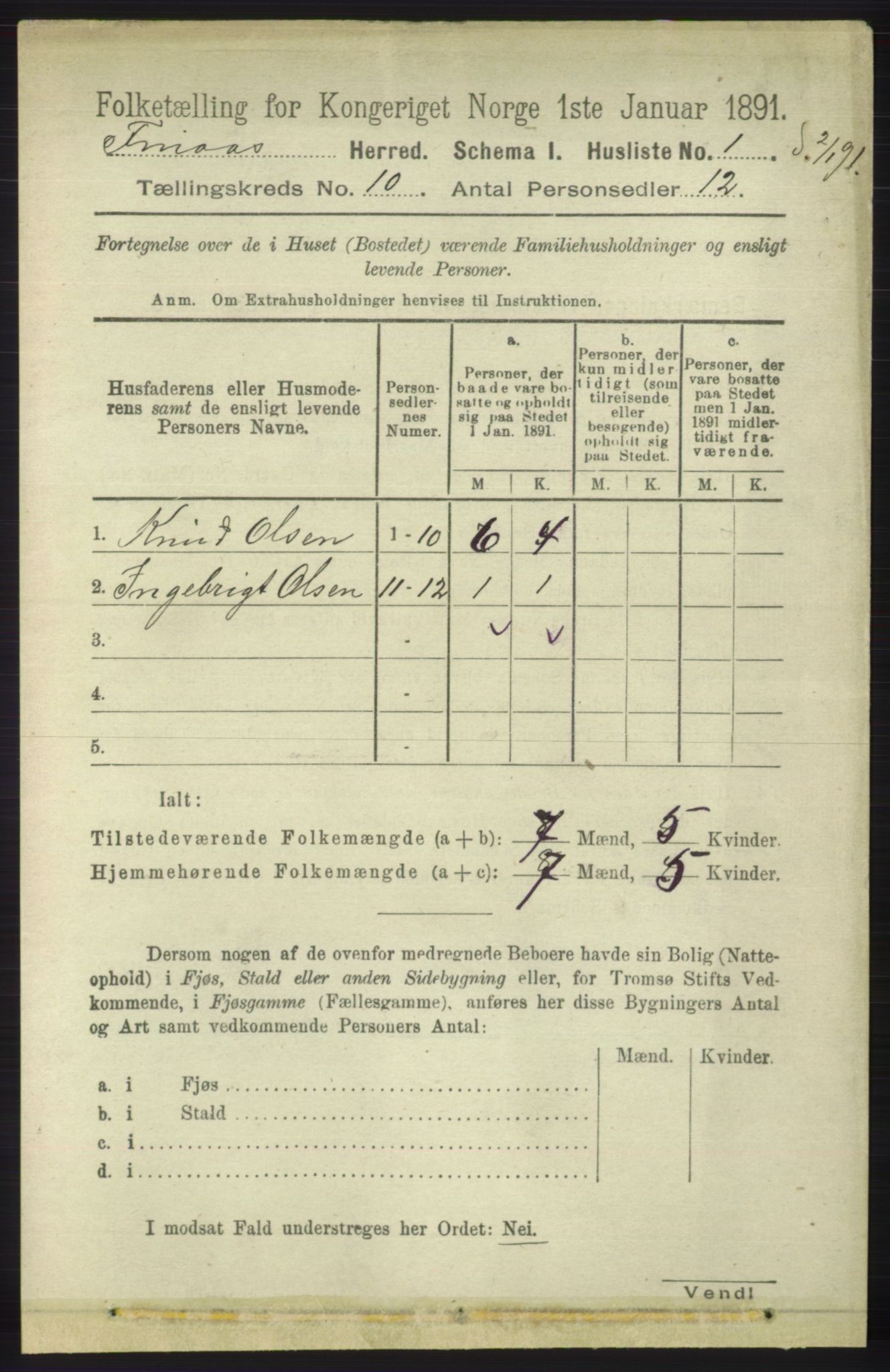 RA, 1891 census for 1218 Finnås, 1891, p. 4422