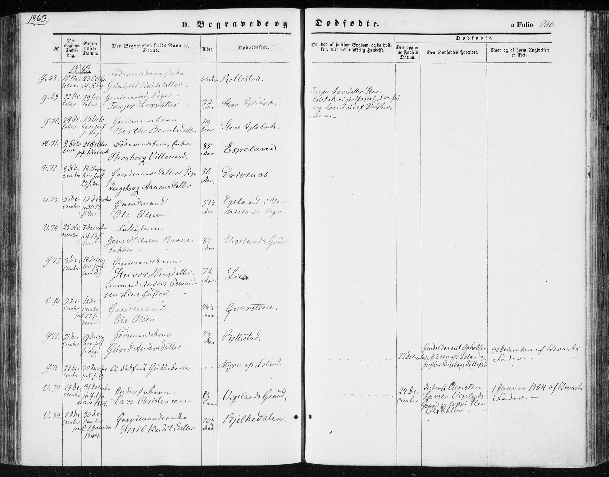 Vennesla sokneprestkontor, AV/SAK-1111-0045/Fa/Fac/L0007: Parish register (official) no. A 7, 1855-1873, p. 260