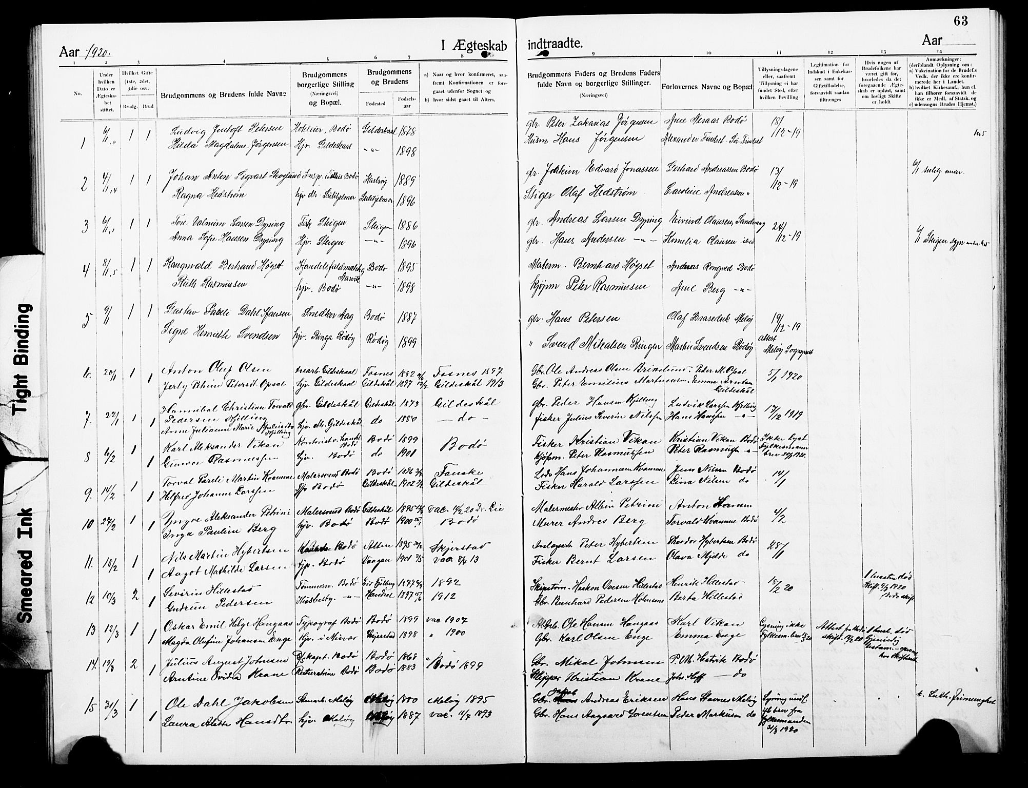 Ministerialprotokoller, klokkerbøker og fødselsregistre - Nordland, SAT/A-1459/801/L0035: Parish register (copy) no. 801C10, 1910-1923, p. 63