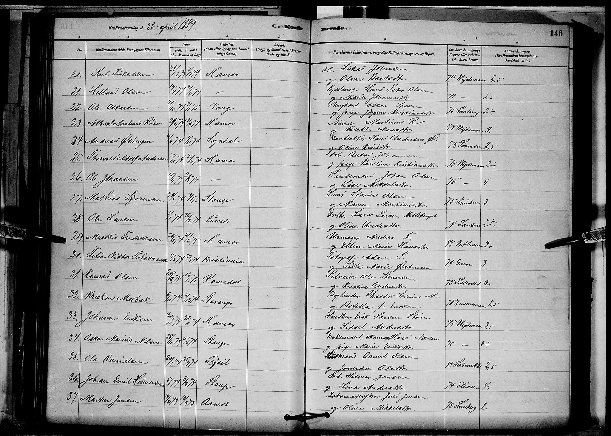 Vang prestekontor, Hedmark, AV/SAH-PREST-008/H/Ha/Hab/L0012: Parish register (copy) no. 12, 1878-1889, p. 146