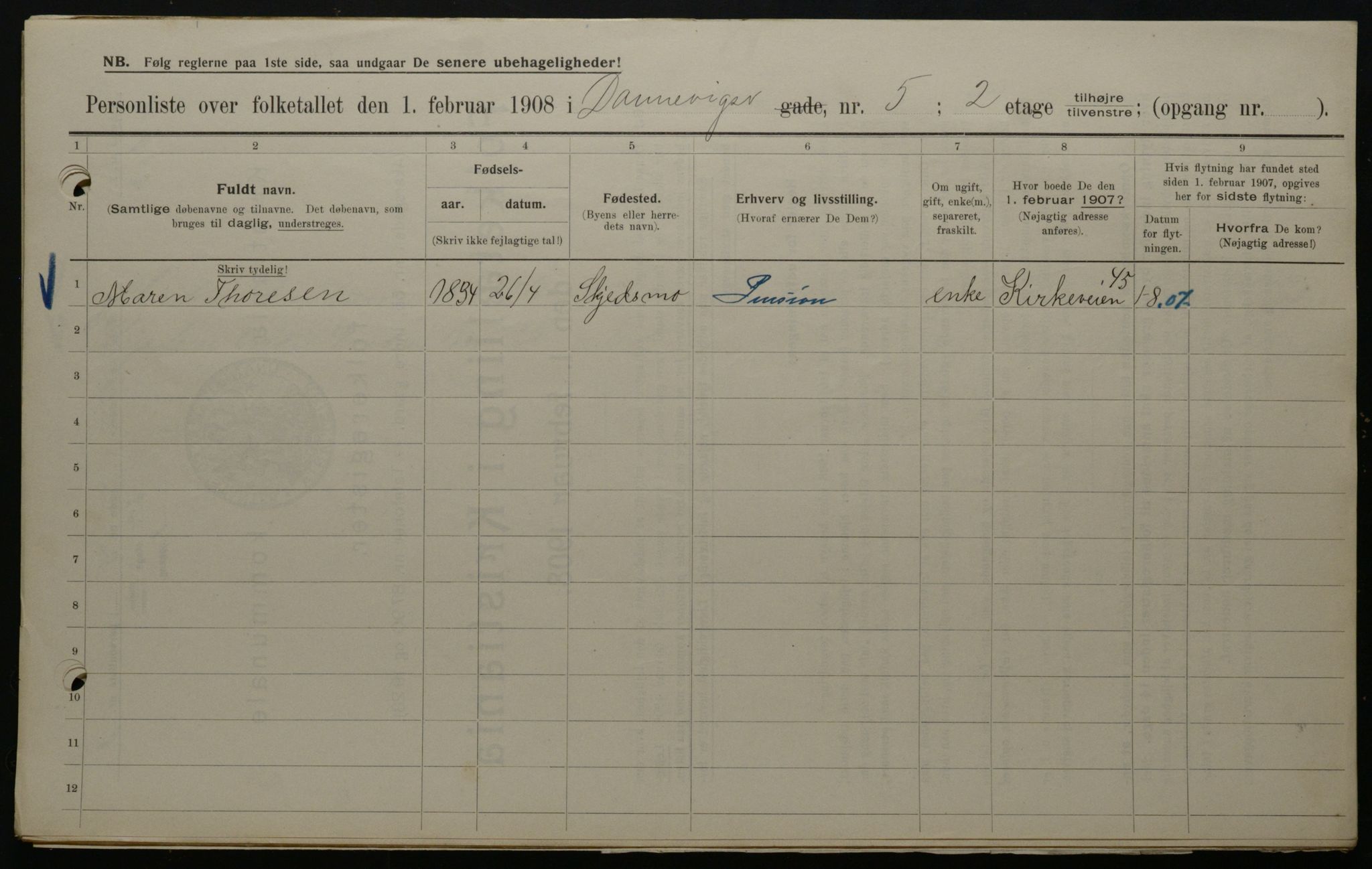 OBA, Municipal Census 1908 for Kristiania, 1908, p. 14102