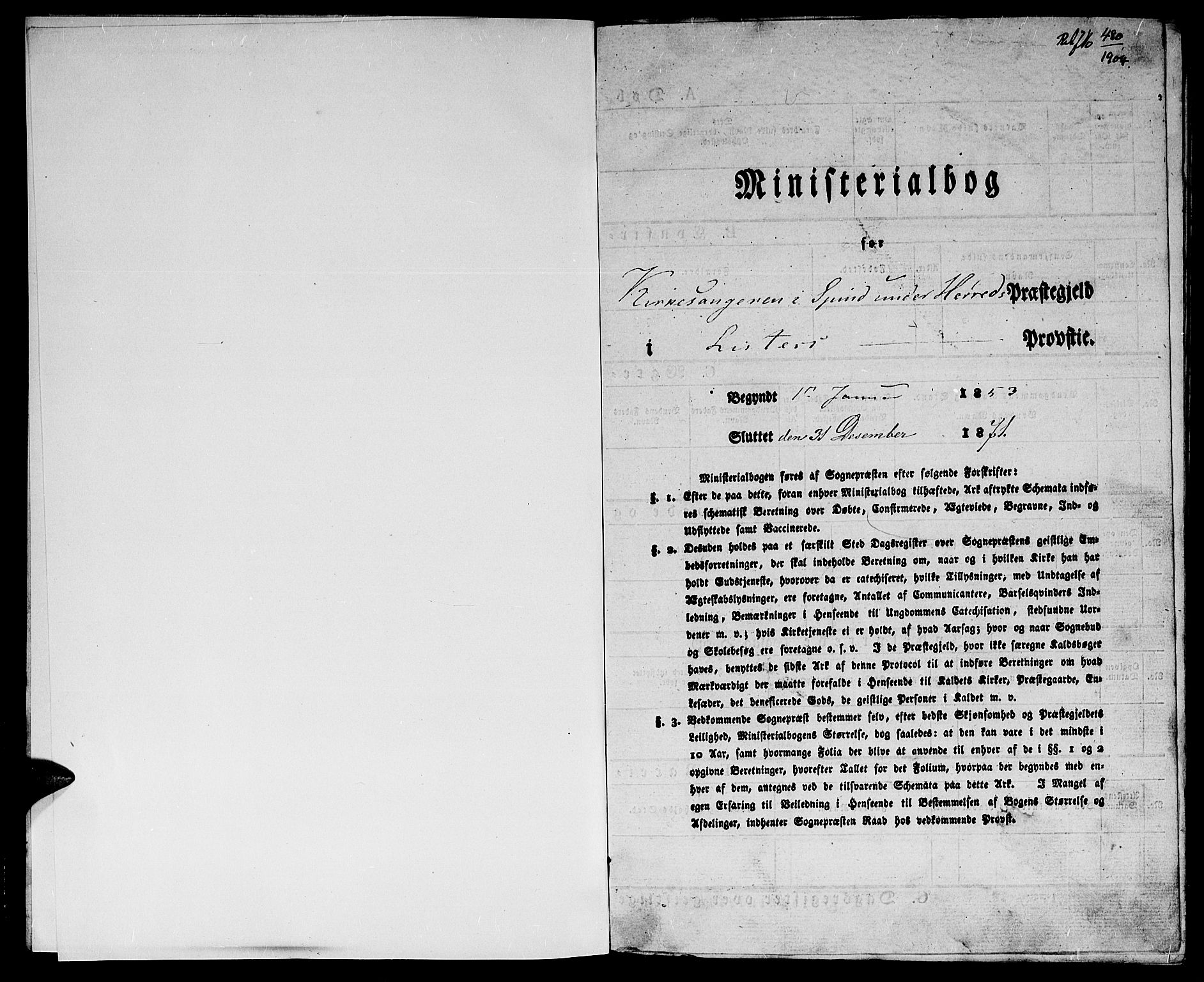 Herad sokneprestkontor, SAK/1111-0018/F/Fb/Fbb/L0002: Parish register (copy) no. B 2, 1853-1871