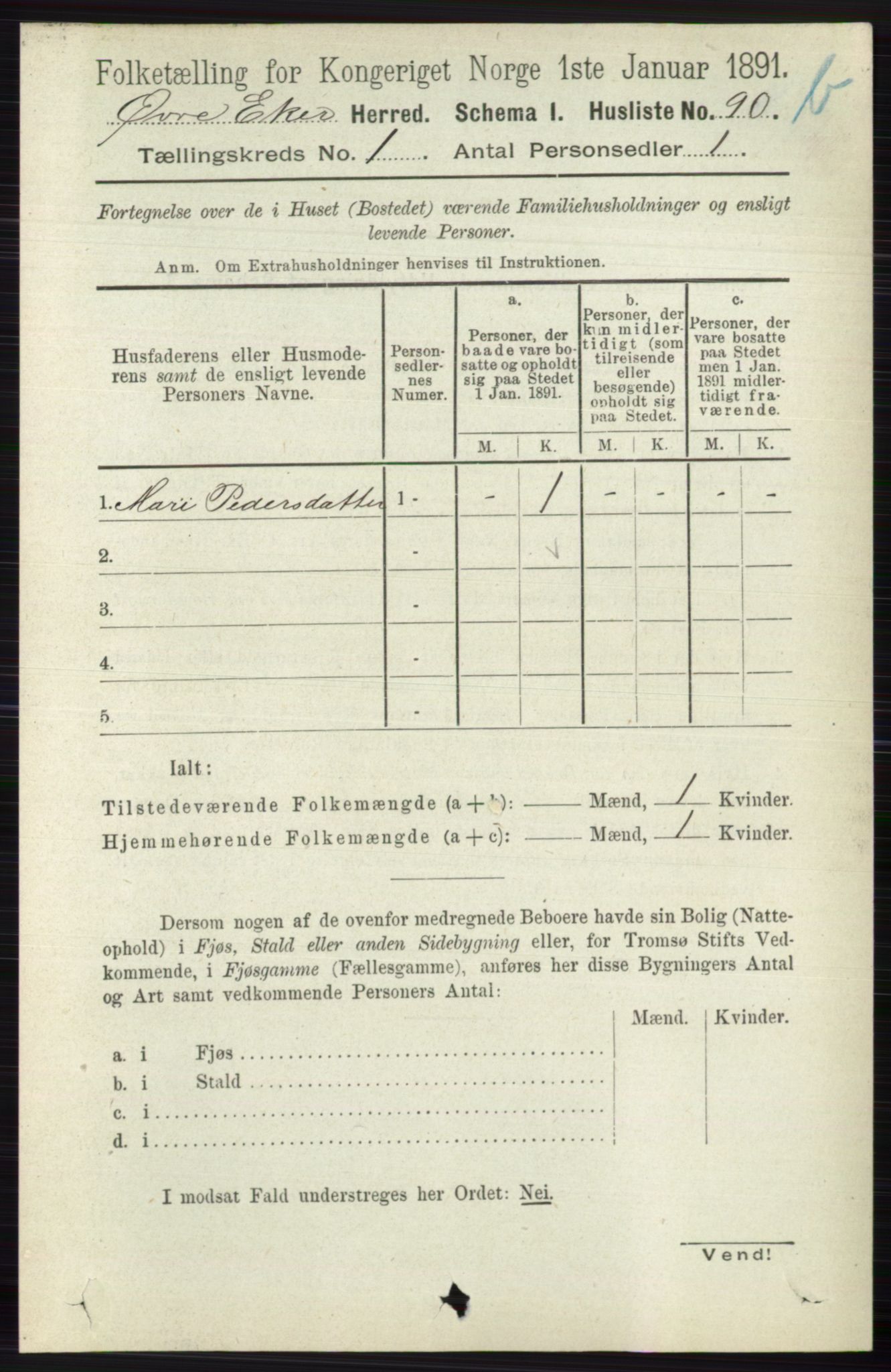 RA, 1891 census for 0624 Øvre Eiker, 1891, p. 7817