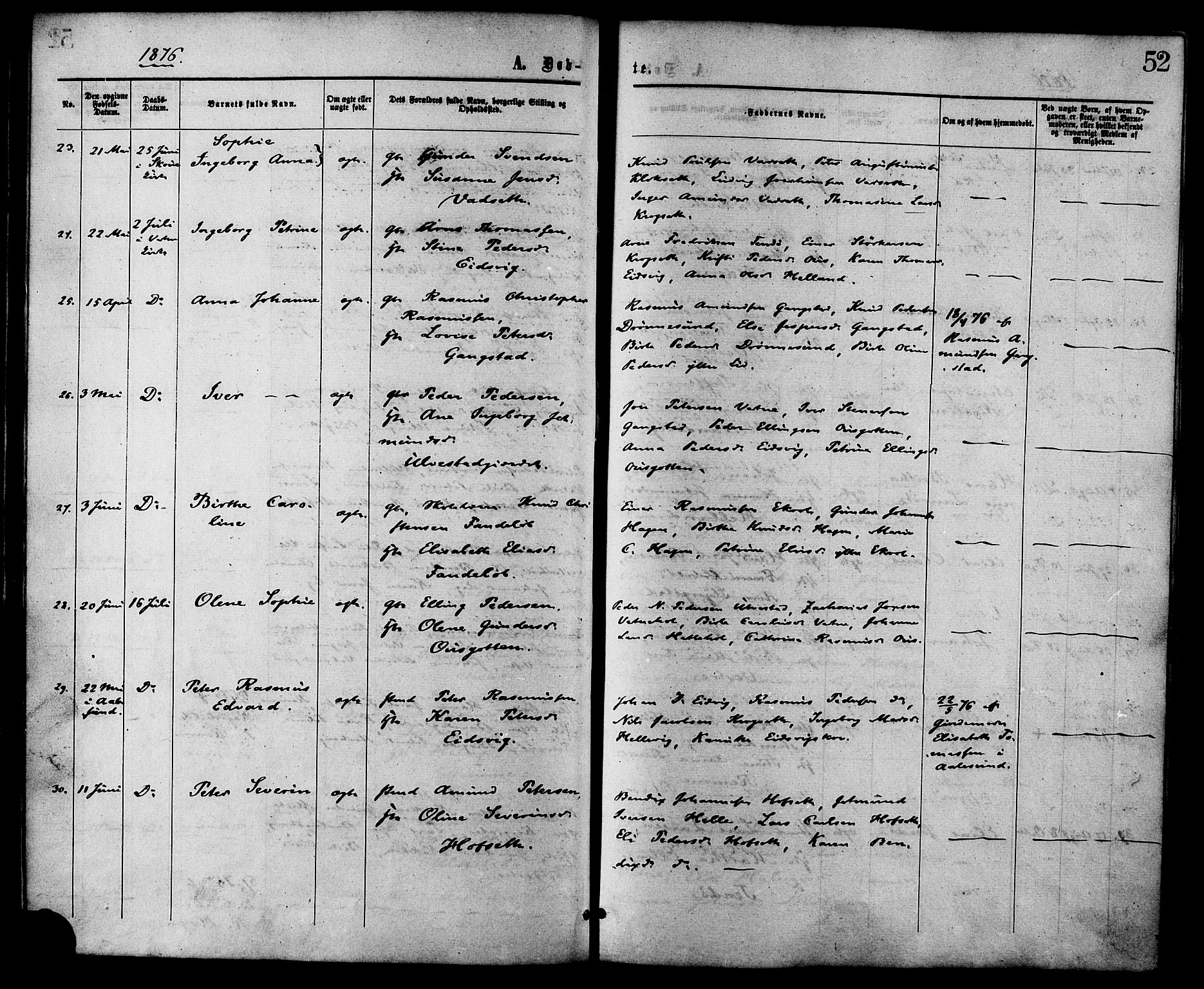 Ministerialprotokoller, klokkerbøker og fødselsregistre - Møre og Romsdal, AV/SAT-A-1454/525/L0373: Parish register (official) no. 525A03, 1864-1879, p. 52