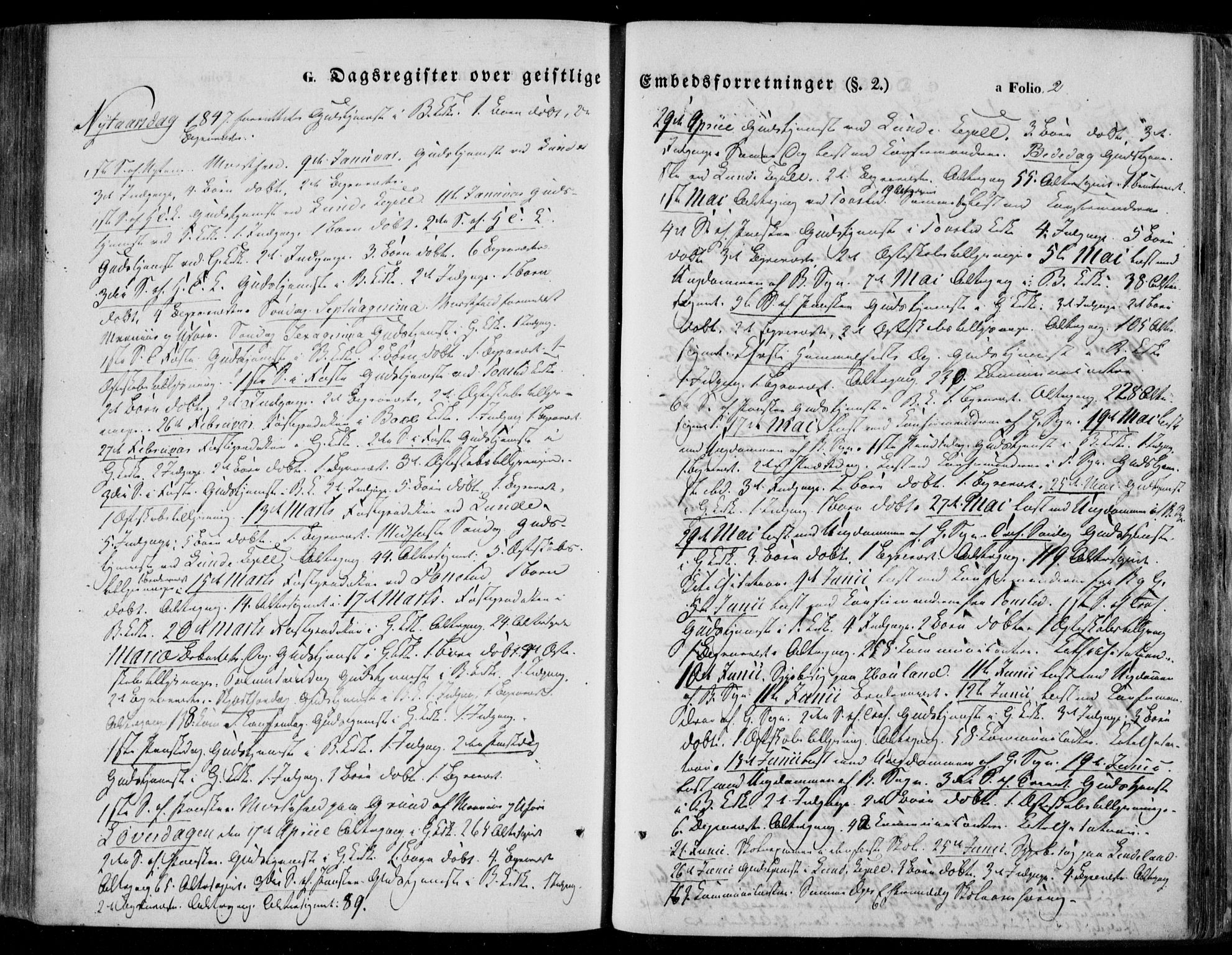 Bakke sokneprestkontor, SAK/1111-0002/F/Fa/Faa/L0005: Parish register (official) no. A 5, 1847-1855, p. 2