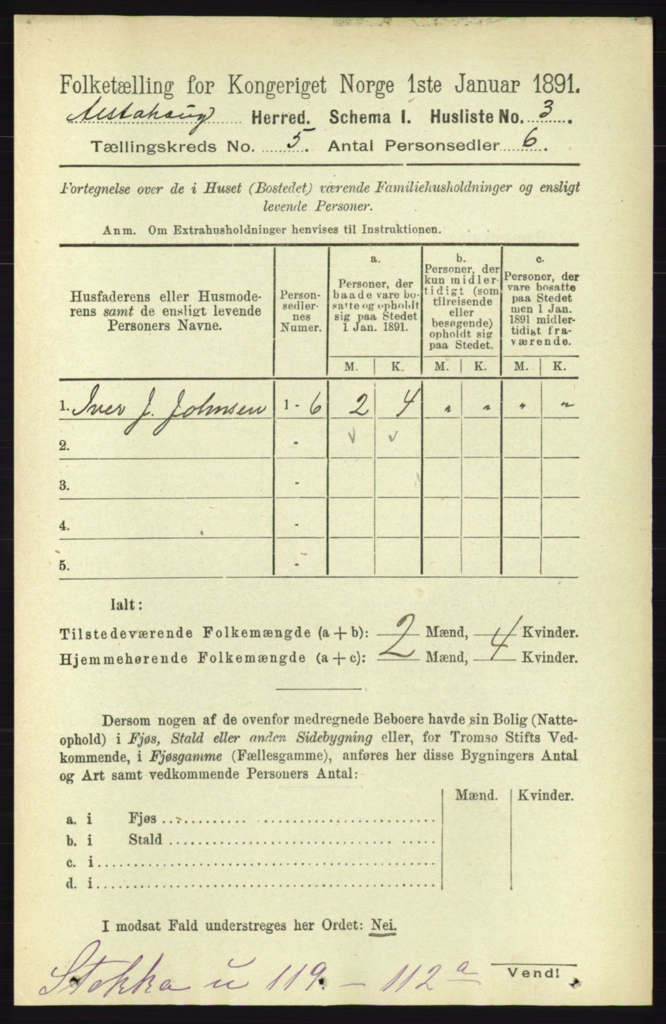 RA, 1891 census for 1820 Alstahaug, 1891, p. 1739