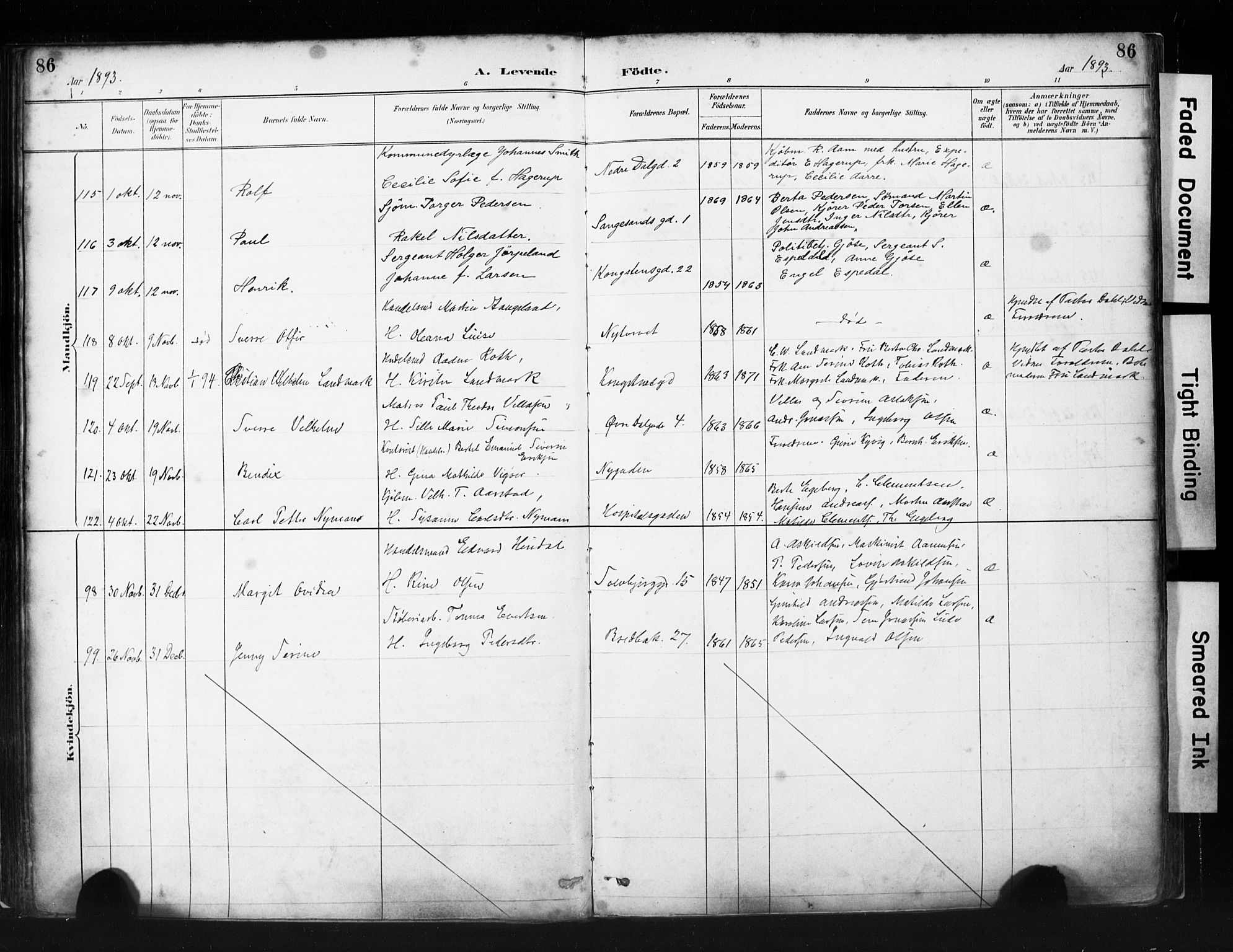 St. Petri sokneprestkontor, SAST/A-101813/001/30/30BA/L0019: Parish register (official) no. A 20, 1888-1901, p. 86