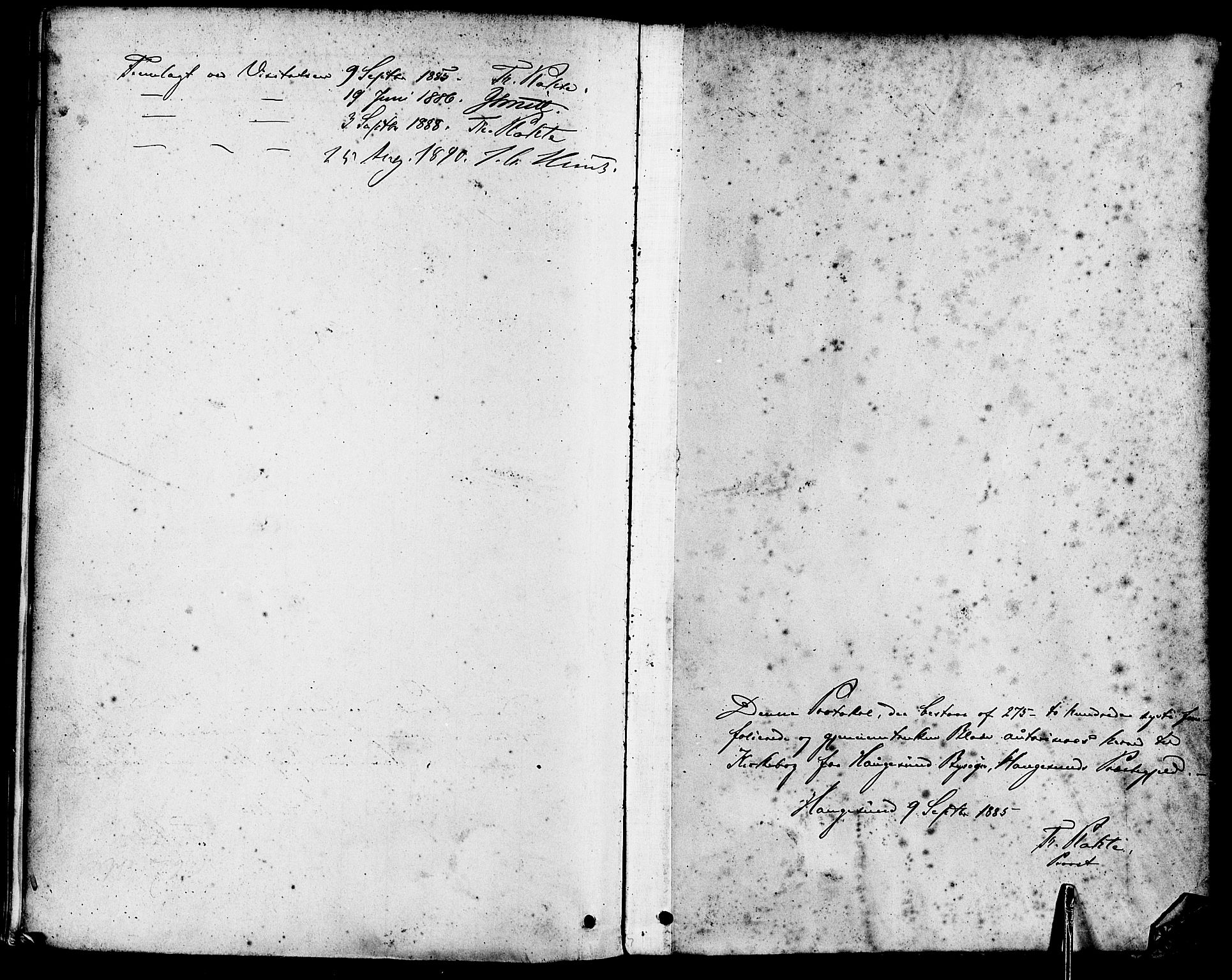 Haugesund sokneprestkontor, SAST/A -101863/H/Ha/Haa/L0003: Parish register (official) no. A 3, 1885-1890