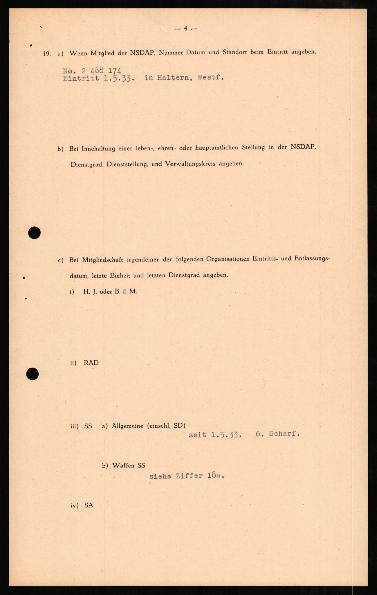 Forsvaret, Forsvarets overkommando II, RA/RAFA-3915/D/Db/L0003: CI Questionaires. Tyske okkupasjonsstyrker i Norge. Tyskere., 1945-1946, p. 580