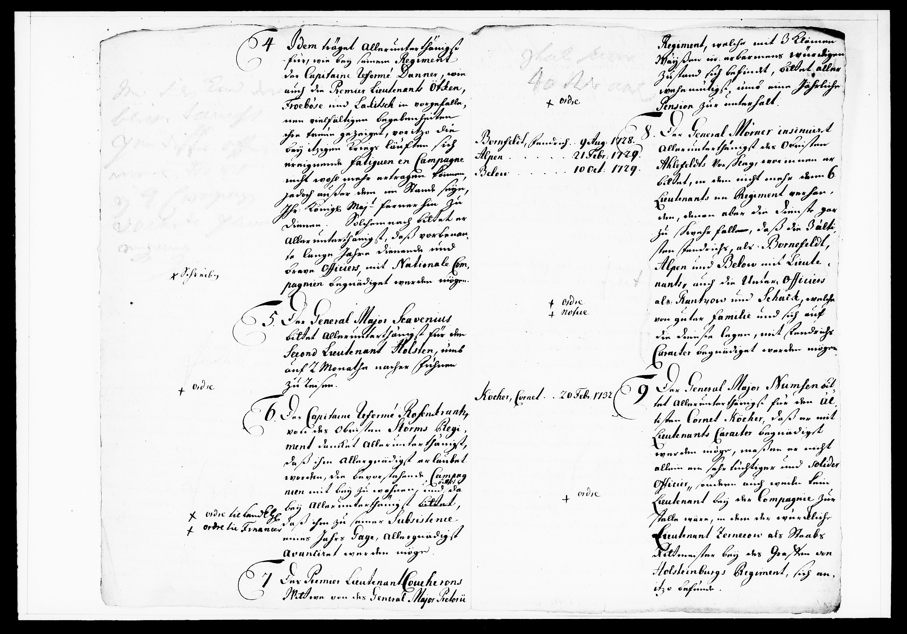 Krigskollegiet, Krigskancelliet, DRA/A-0006/-/1122-1129: Refererede sager, 1735, p. 7