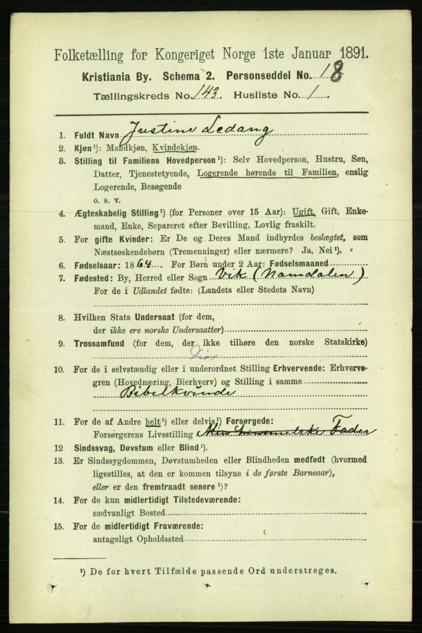 RA, 1891 census for 0301 Kristiania, 1891, p. 78736