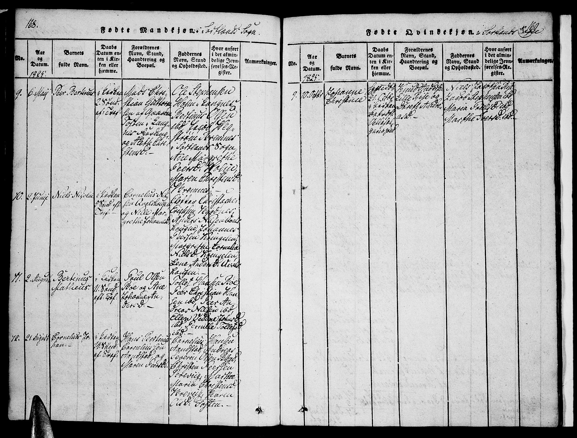 Ministerialprotokoller, klokkerbøker og fødselsregistre - Nordland, AV/SAT-A-1459/888/L1237: Parish register (official) no. 888A05 /2, 1820-1836, p. 168-169