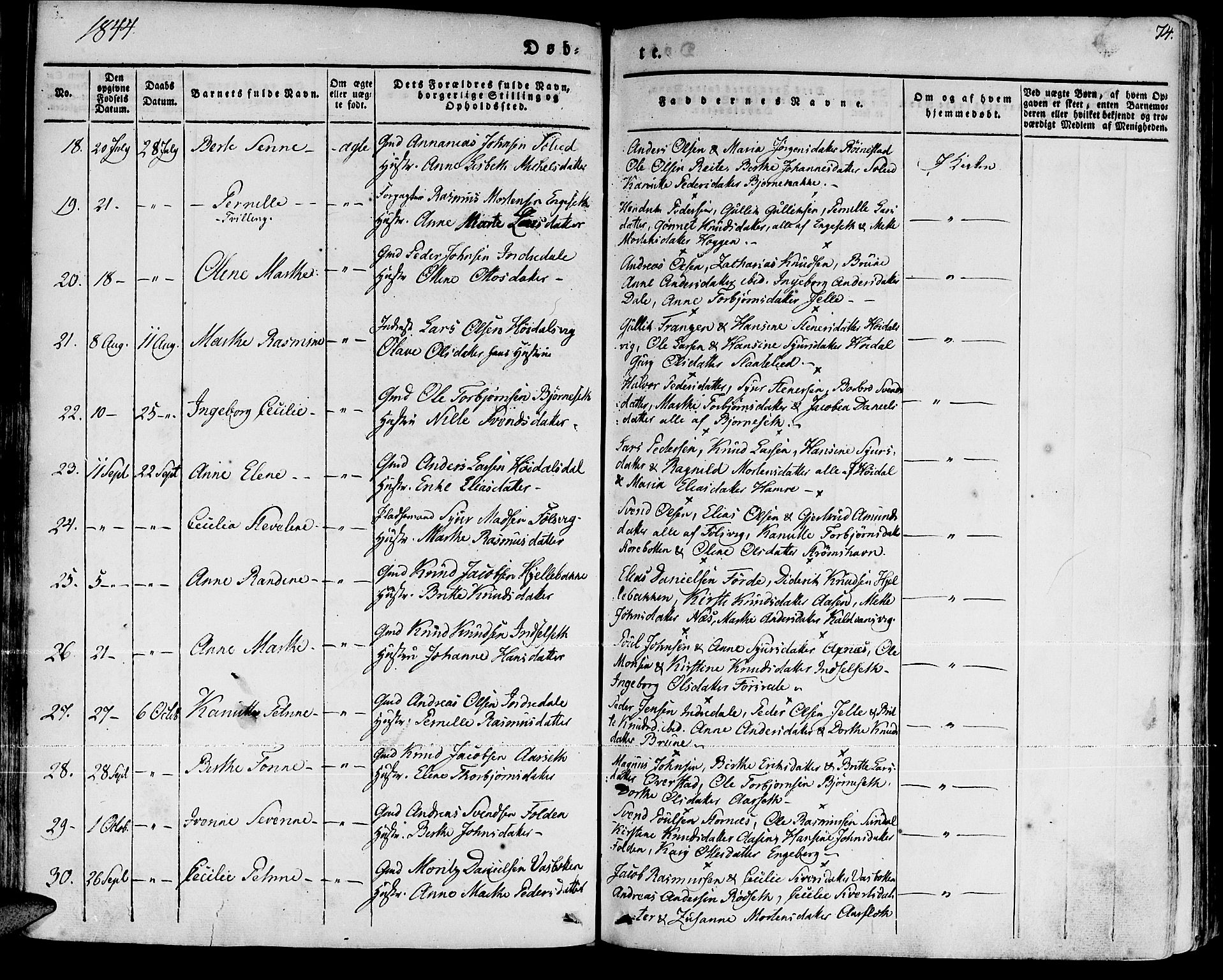 Ministerialprotokoller, klokkerbøker og fødselsregistre - Møre og Romsdal, AV/SAT-A-1454/511/L0139: Parish register (official) no. 511A06, 1831-1850, p. 74