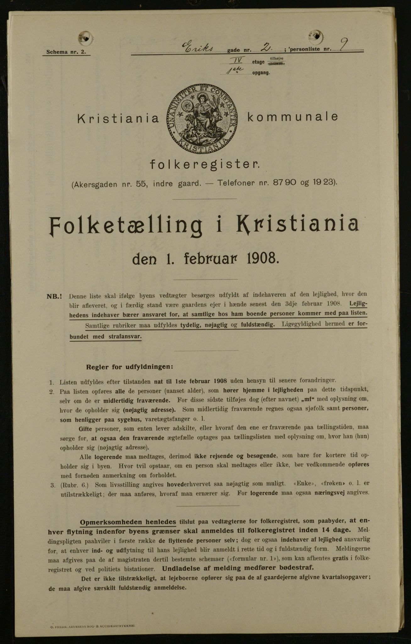 OBA, Municipal Census 1908 for Kristiania, 1908, p. 17967