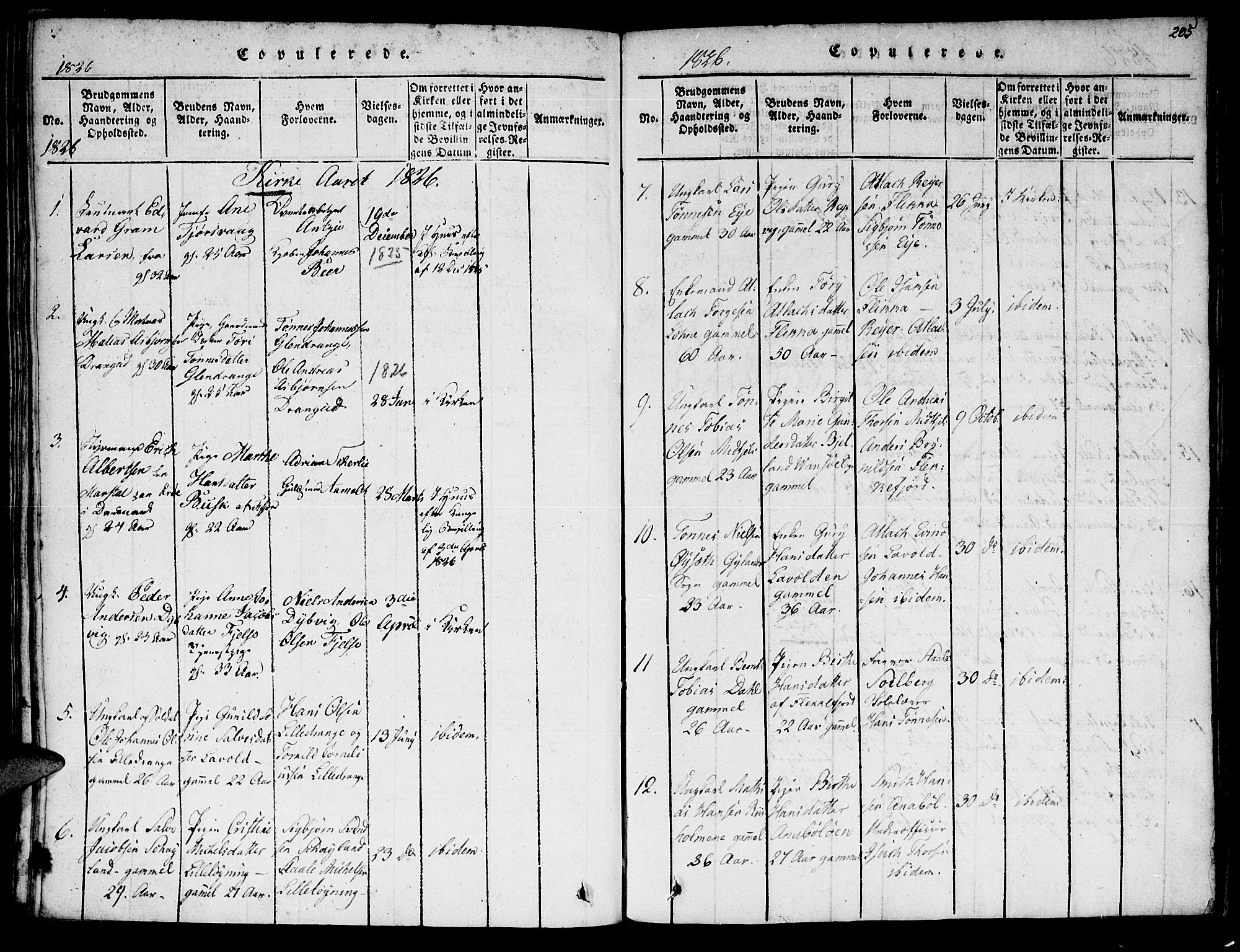 Flekkefjord sokneprestkontor, AV/SAK-1111-0012/F/Fa/Fac/L0002: Parish register (official) no. A 2, 1815-1826, p. 205