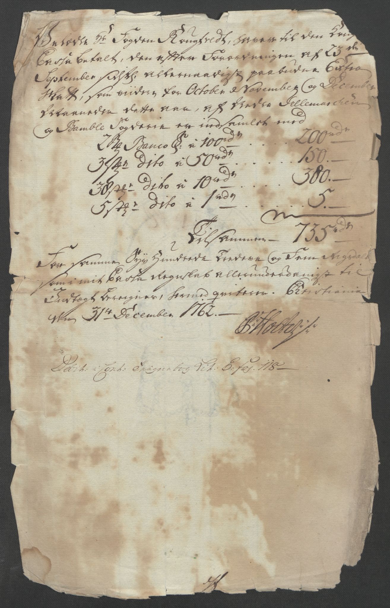 Rentekammeret inntil 1814, Reviderte regnskaper, Fogderegnskap, AV/RA-EA-4092/R37/L2239: Ekstraskatten Nedre Telemark og Bamble, 1762-1763, p. 353