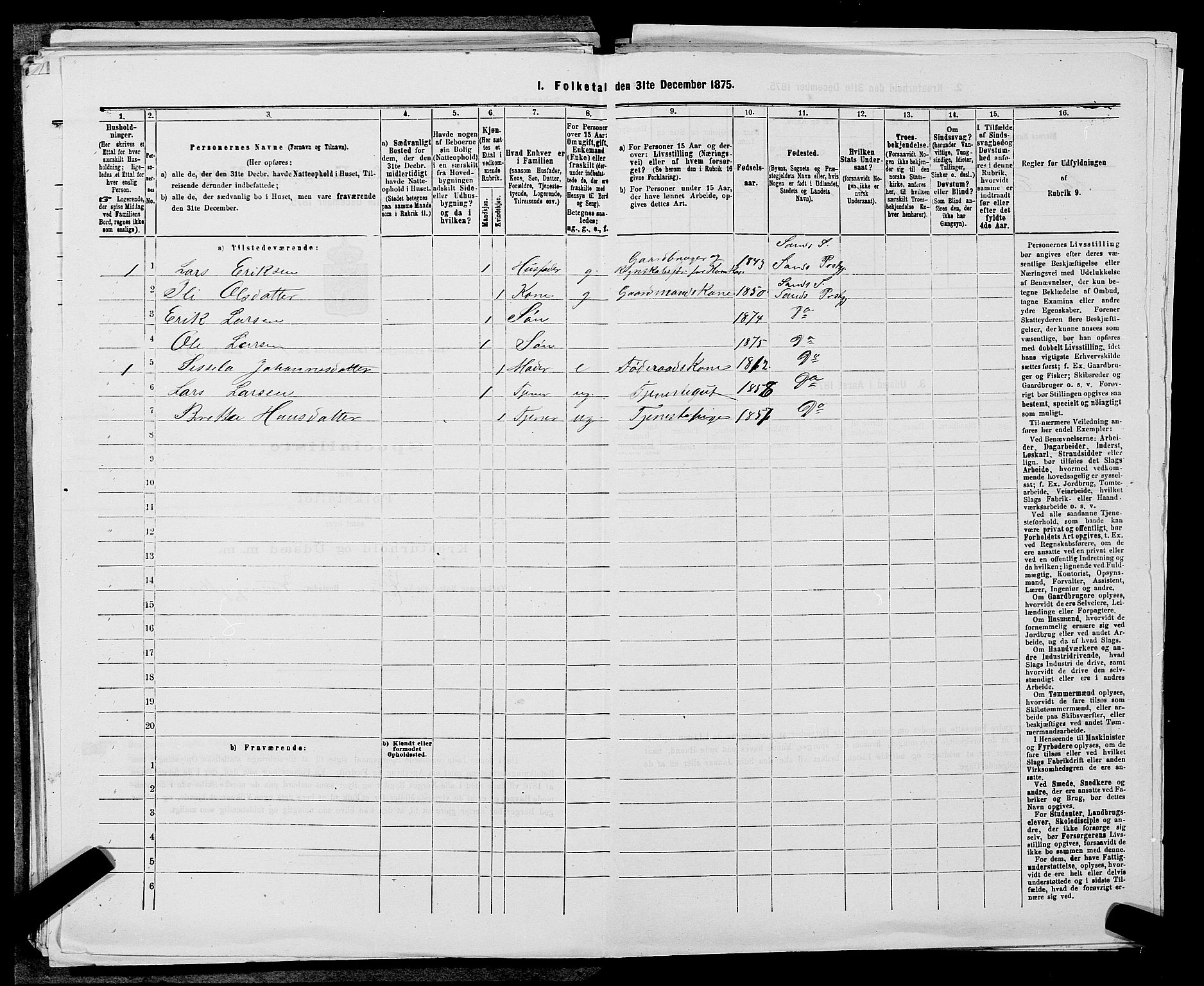 SAST, 1875 census for 1136P Sand, 1875, p. 129