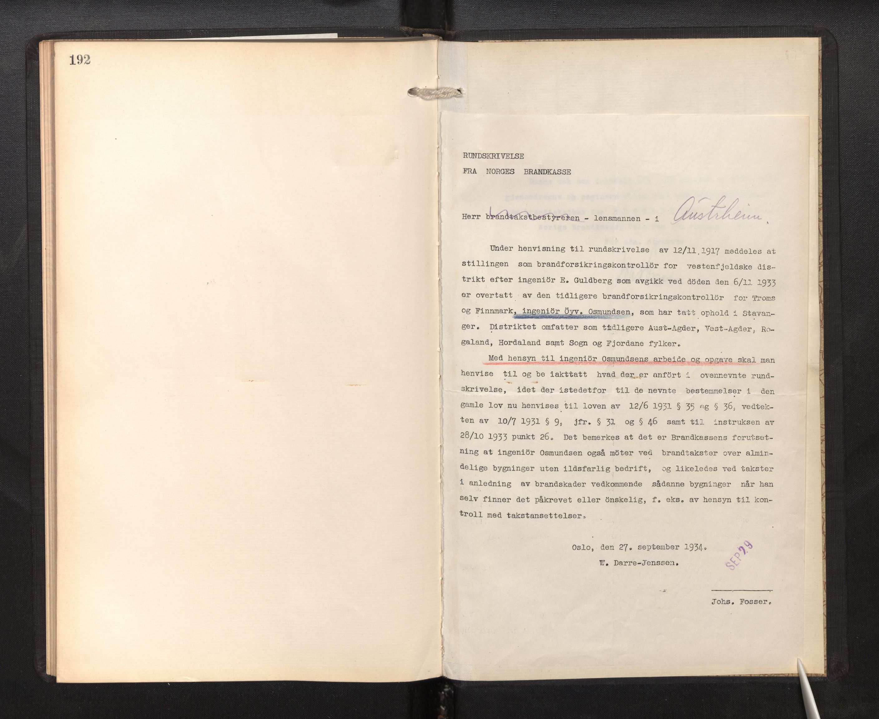Lensmannen i Austrheim og Fedje, SAB/A-31201/0012/L0001: Branntakstprotokoll, 1937-1958, p. 192