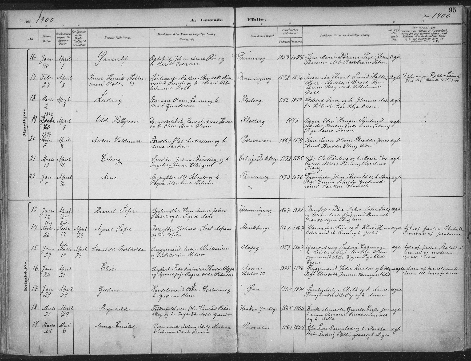 Ministerialprotokoller, klokkerbøker og fødselsregistre - Sør-Trøndelag, SAT/A-1456/601/L0062: Parish register (official) no. 601A30, 1891-1911, p. 95