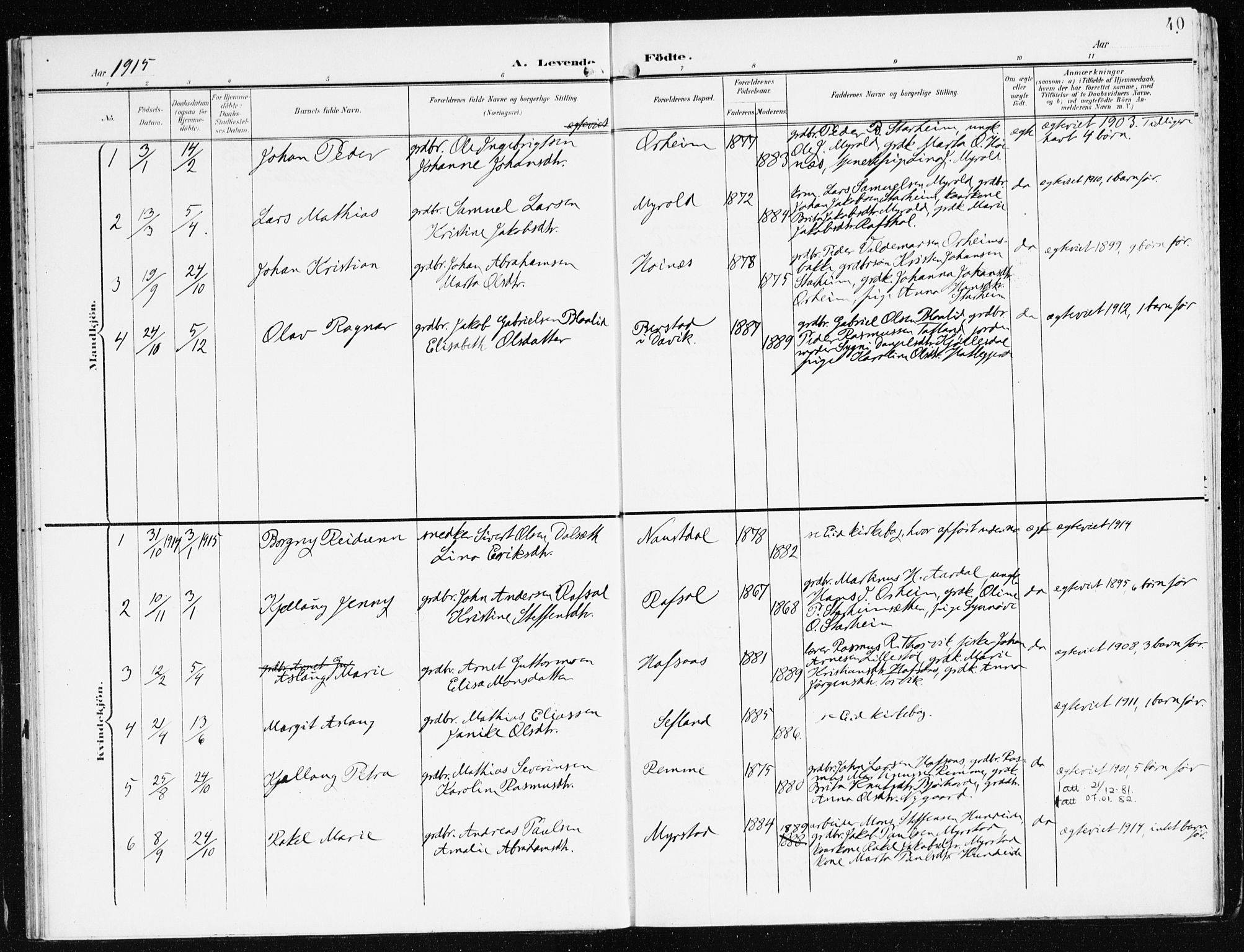 Eid sokneprestembete, SAB/A-82301/H/Haa/Haac/L0002: Parish register (official) no. C 2, 1899-1927, p. 40