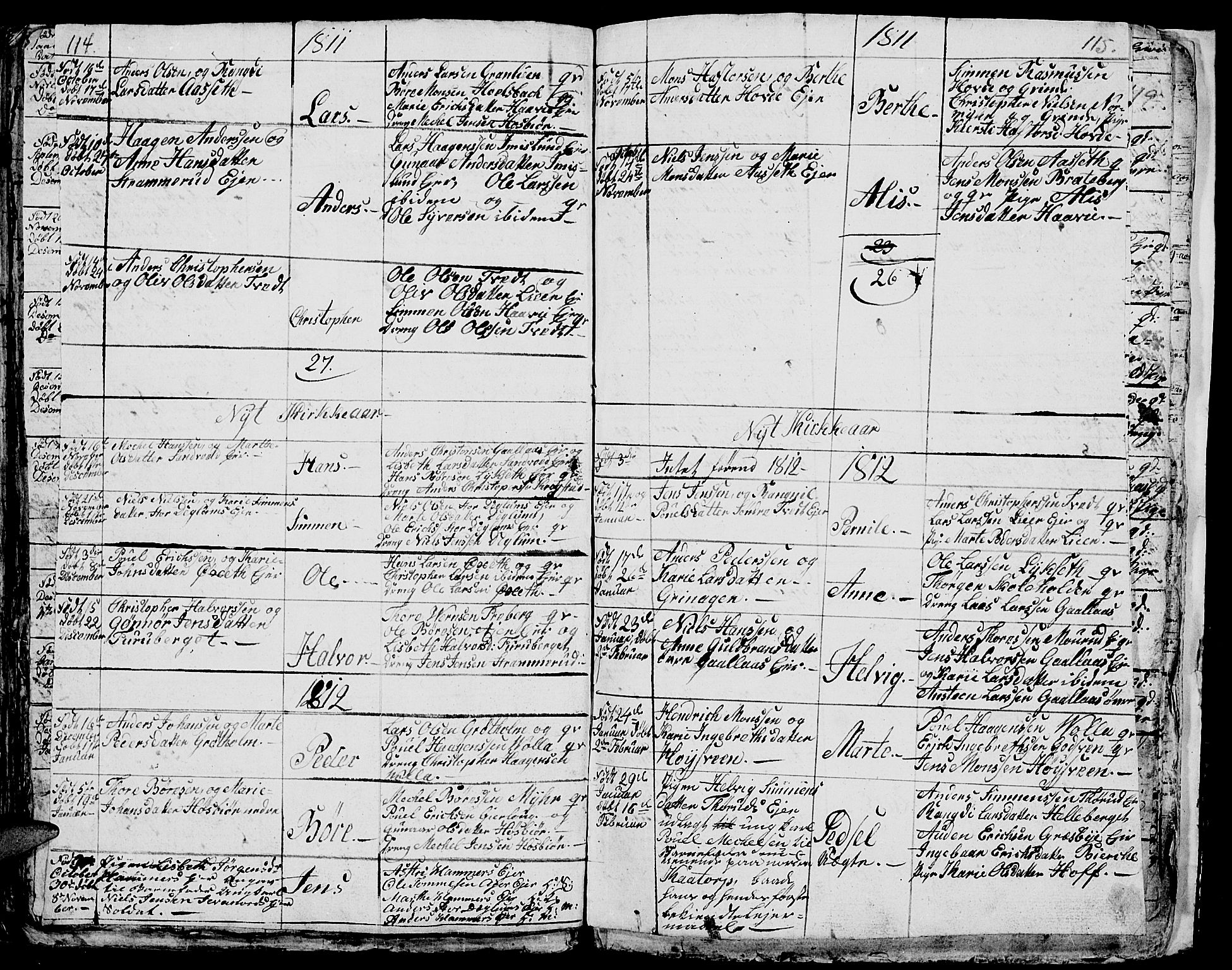Vang prestekontor, Hedmark, SAH/PREST-008/H/Ha/Hab/L0001: Parish register (copy) no. 1, 1792-1814, p. 114-115