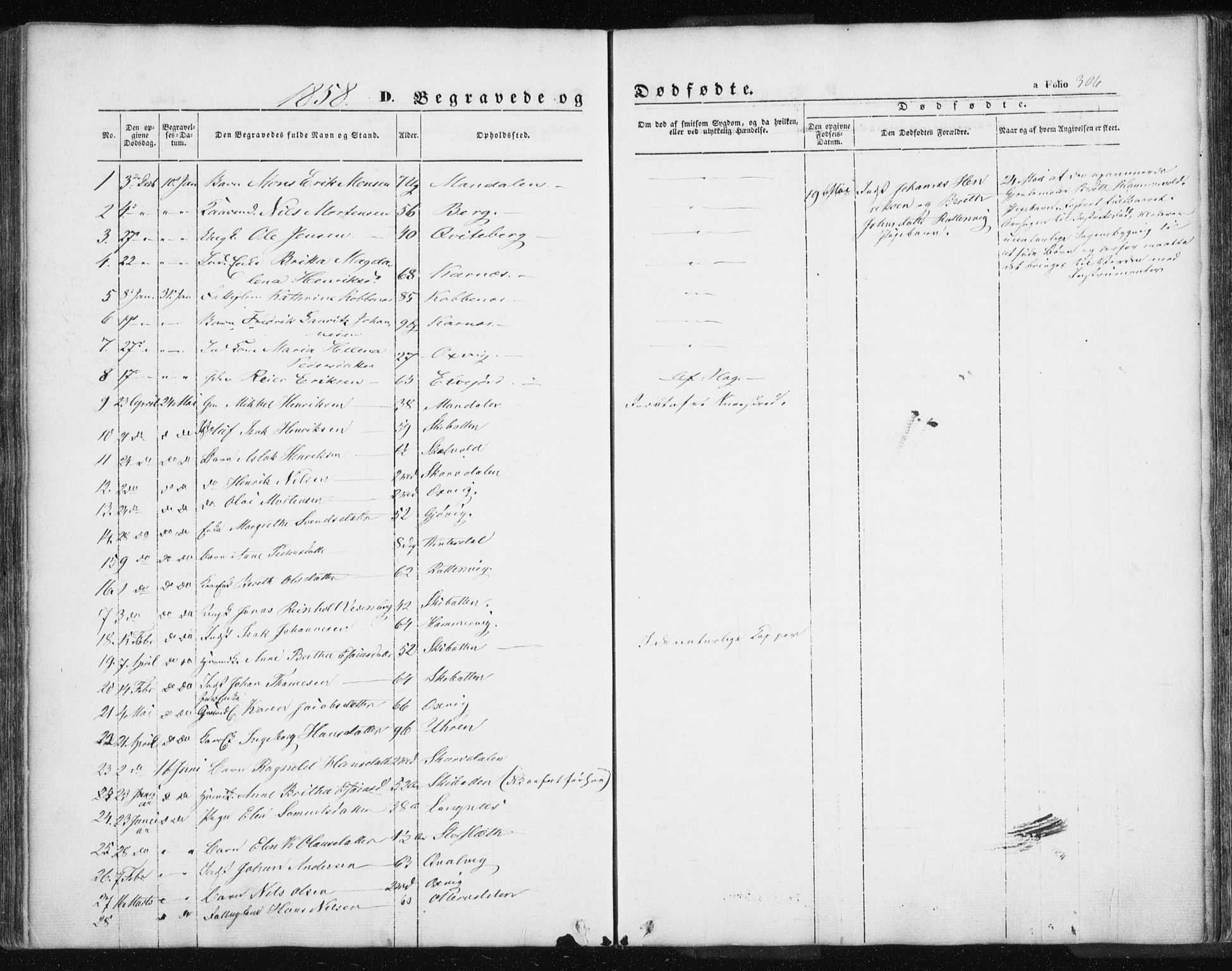 Lyngen sokneprestembete, SATØ/S-1289/H/He/Hea/L0004kirke: Parish register (official) no. 4, 1839-1858, p. 306