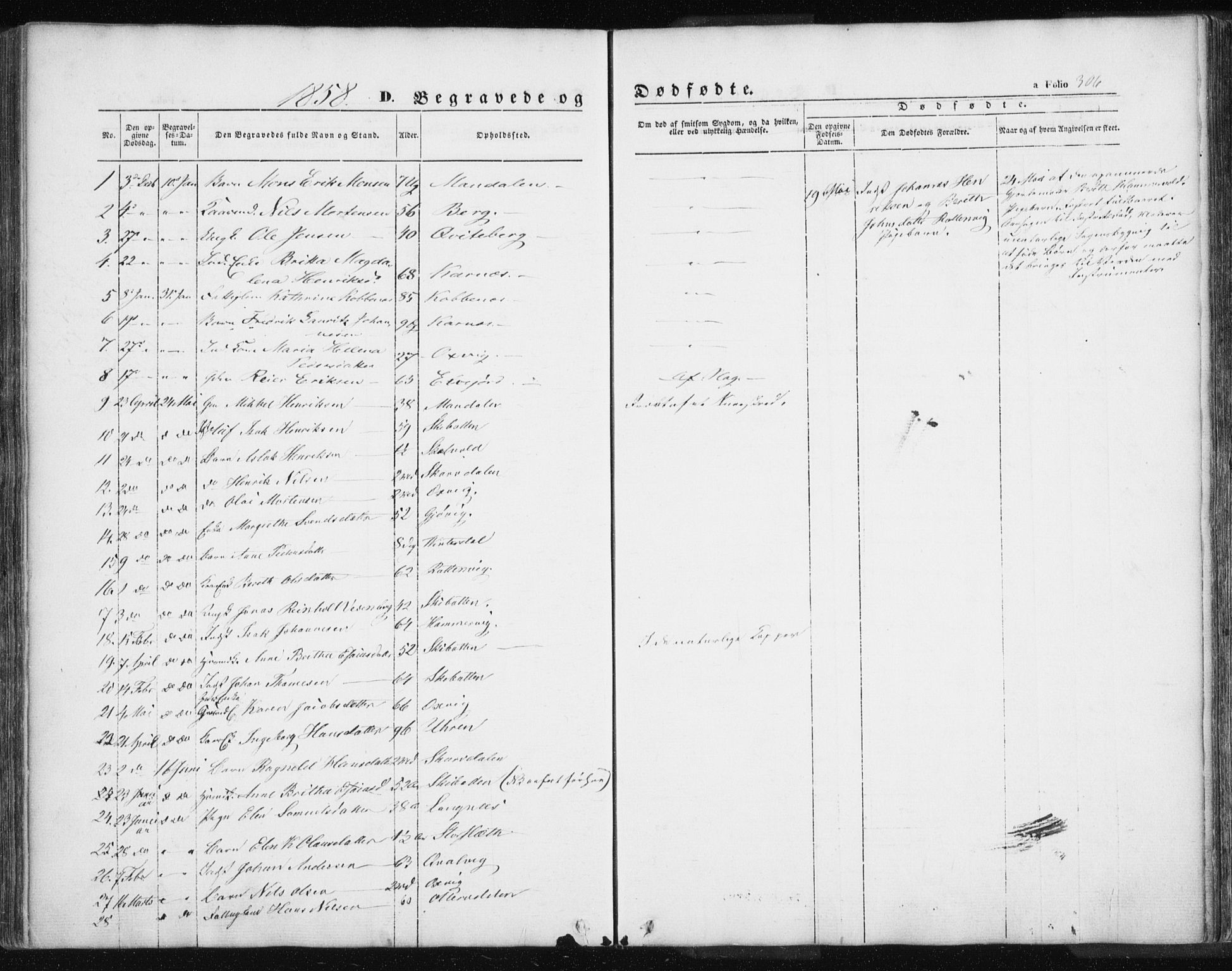 Lyngen sokneprestembete, AV/SATØ-S-1289/H/He/Hea/L0004kirke: Parish register (official) no. 4, 1839-1858, p. 306