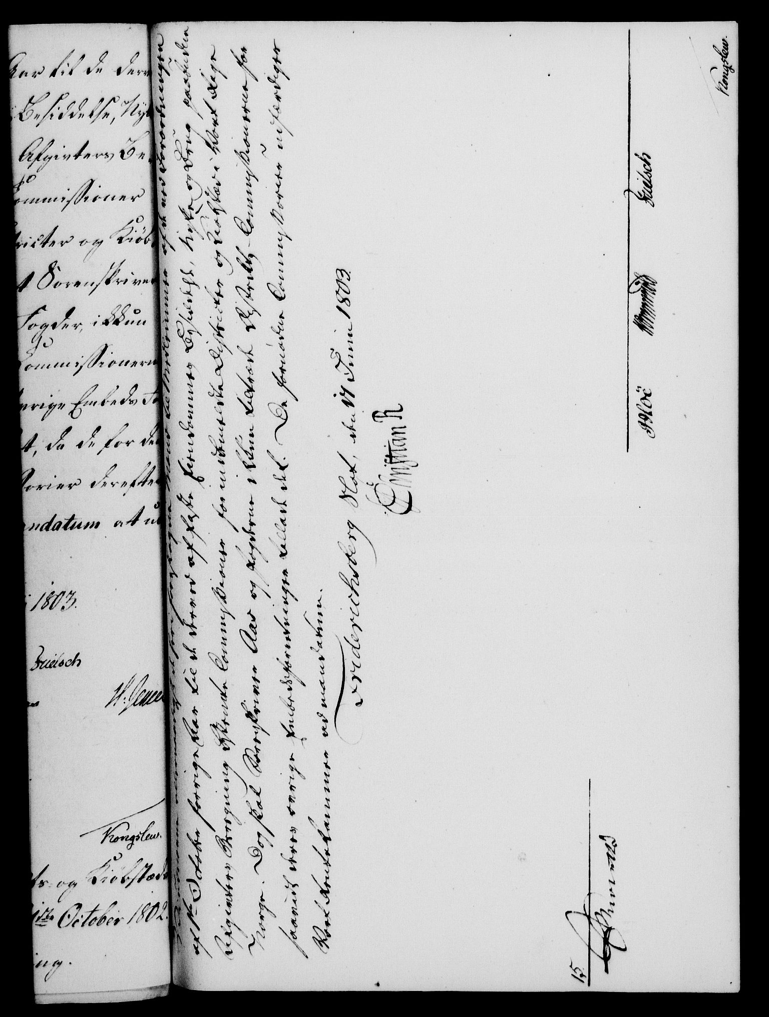 Rentekammeret, Kammerkanselliet, RA/EA-3111/G/Gf/Gfa/L0085: Norsk relasjons- og resolusjonsprotokoll (merket RK 52.85), 1803, p. 581