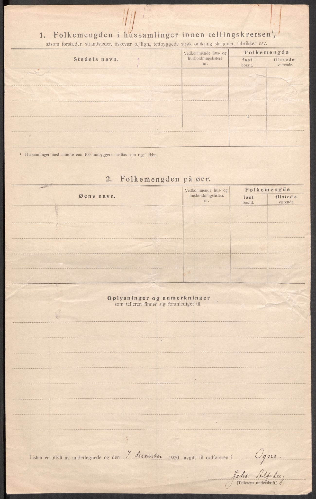 SAST, 1920 census for Ogna, 1920, p. 24