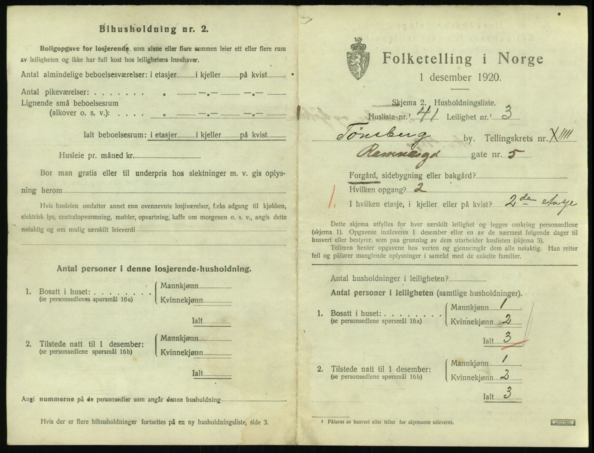 SAKO, 1920 census for Tønsberg, 1920, p. 6011