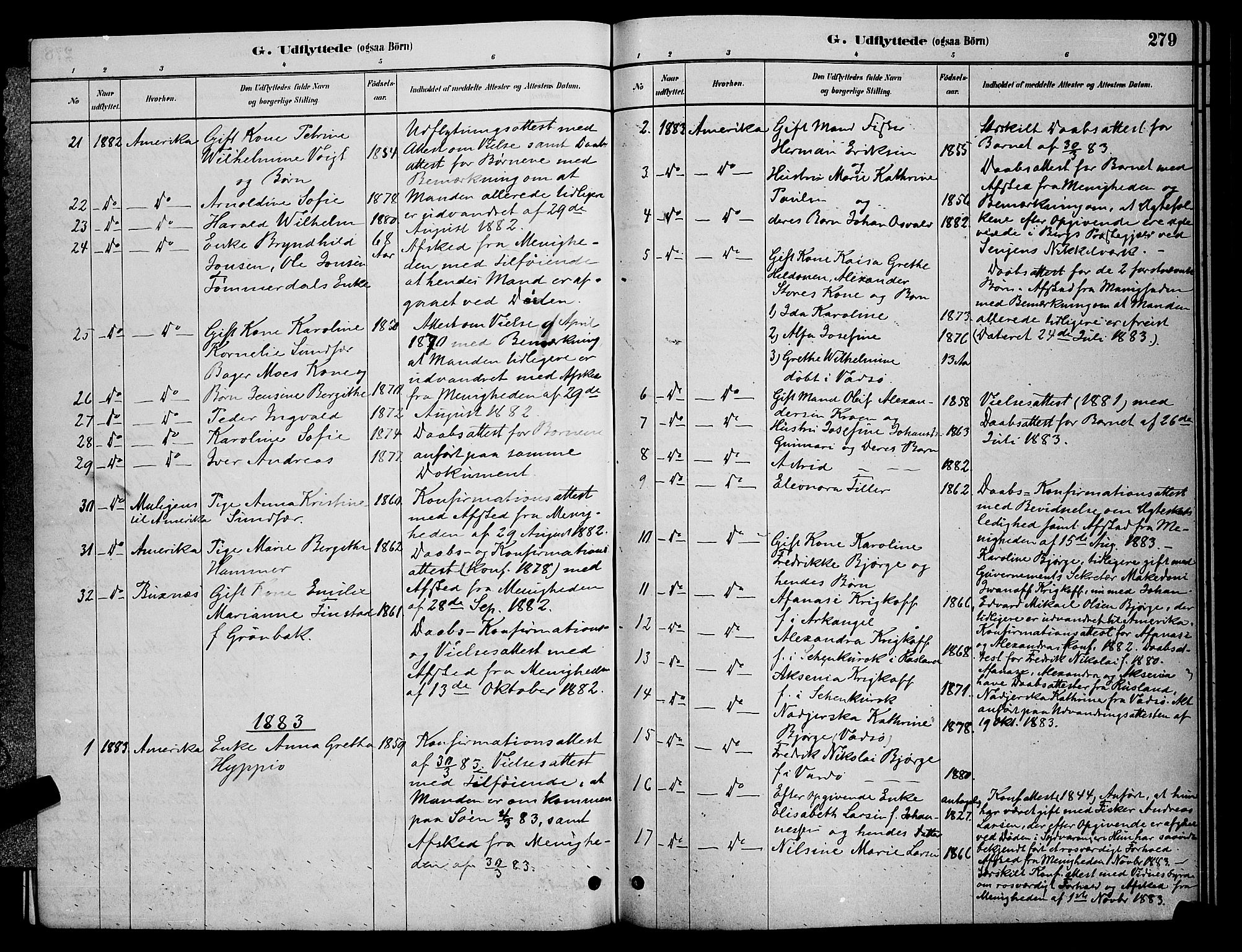 Vardø sokneprestkontor, SATØ/S-1332/H/Hb/L0004klokker: Parish register (copy) no. 4, 1879-1887, p. 279