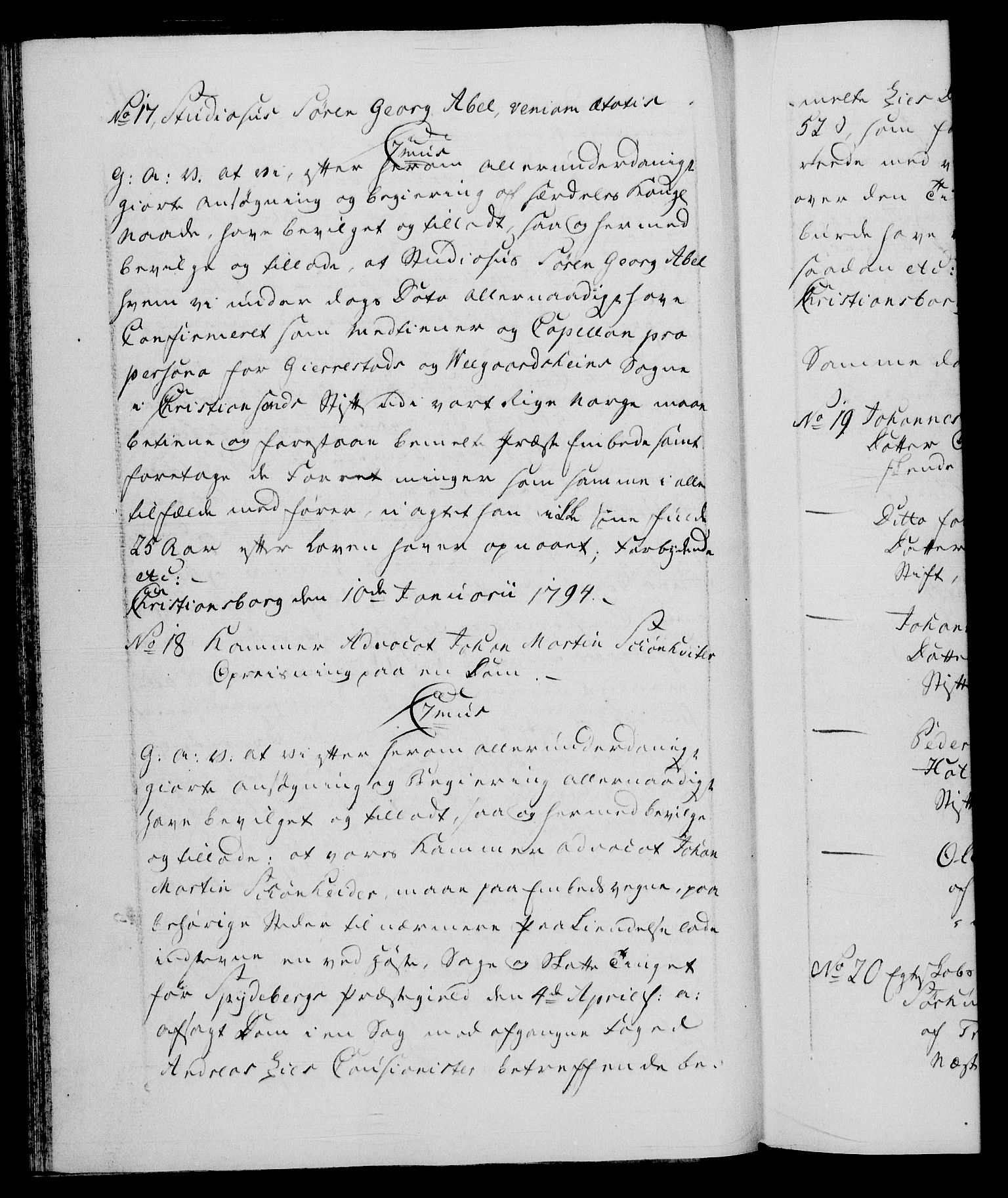 Danske Kanselli 1572-1799, AV/RA-EA-3023/F/Fc/Fca/Fcaa/L0055: Norske registre, 1794, p. 11b