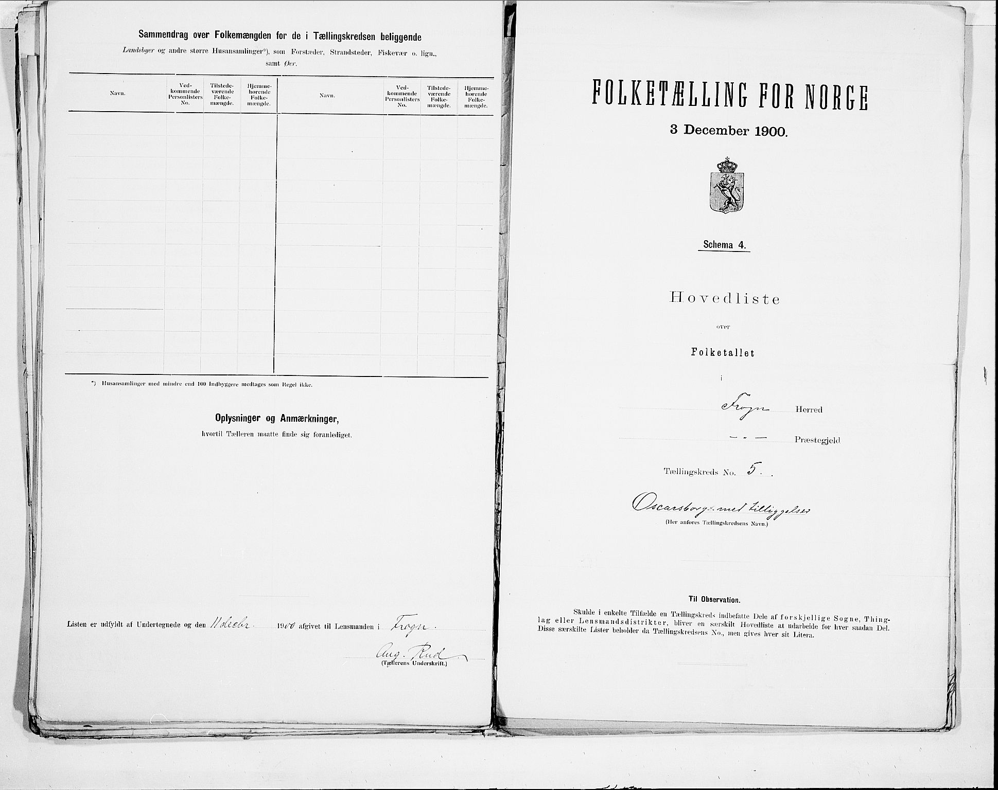 SAO, 1900 census for Frogn, 1900, p. 12