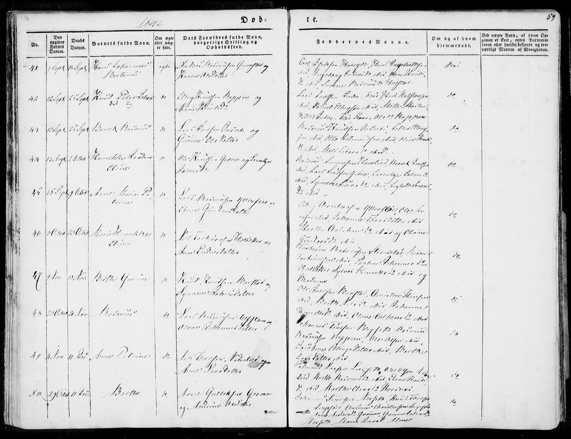 Ministerialprotokoller, klokkerbøker og fødselsregistre - Møre og Romsdal, SAT/A-1454/509/L0104: Parish register (official) no. 509A02, 1833-1847, p. 59