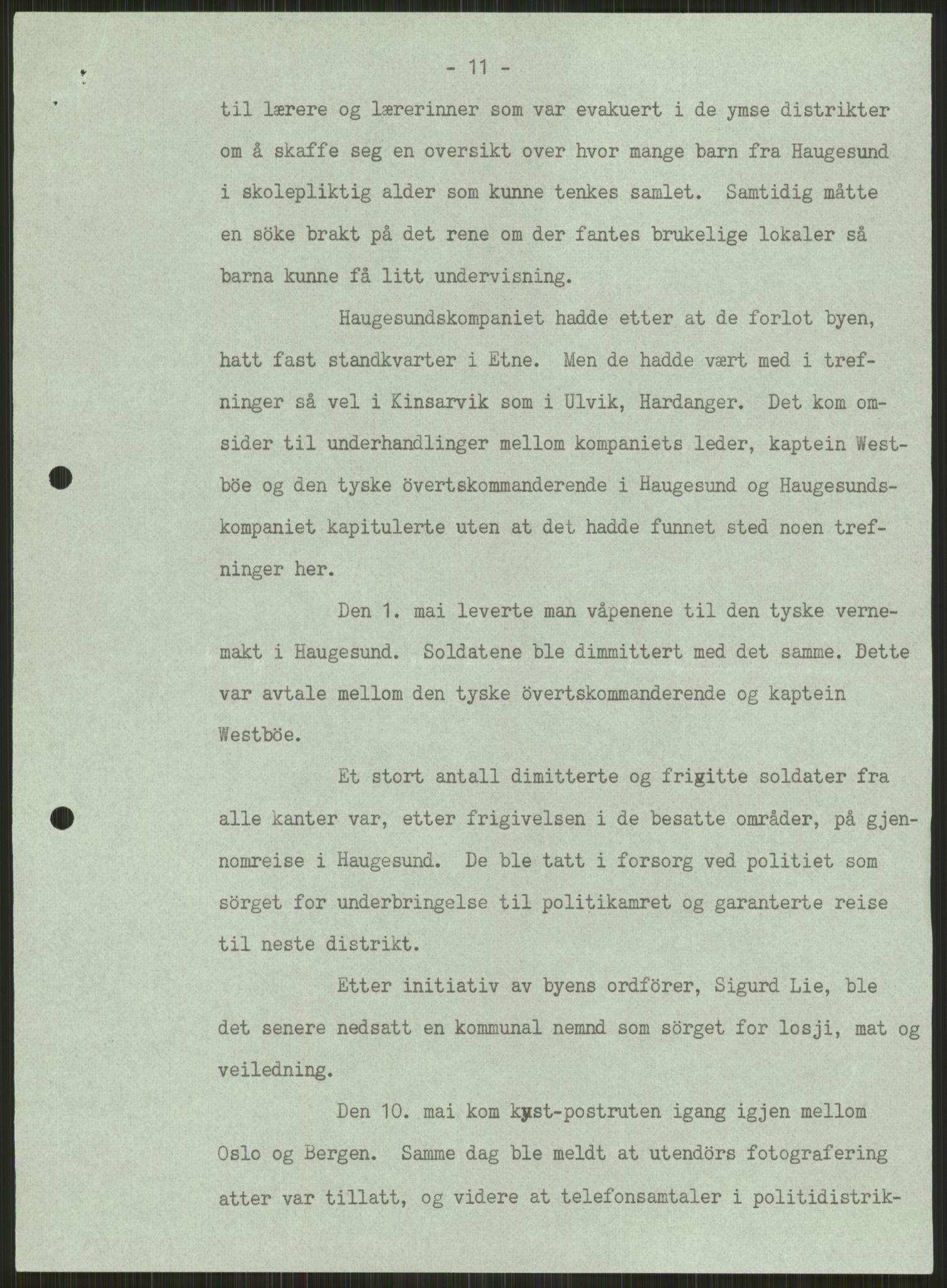 Forsvaret, Forsvarets krigshistoriske avdeling, AV/RA-RAFA-2017/Y/Ya/L0015: II-C-11-31 - Fylkesmenn.  Rapporter om krigsbegivenhetene 1940., 1940, p. 100