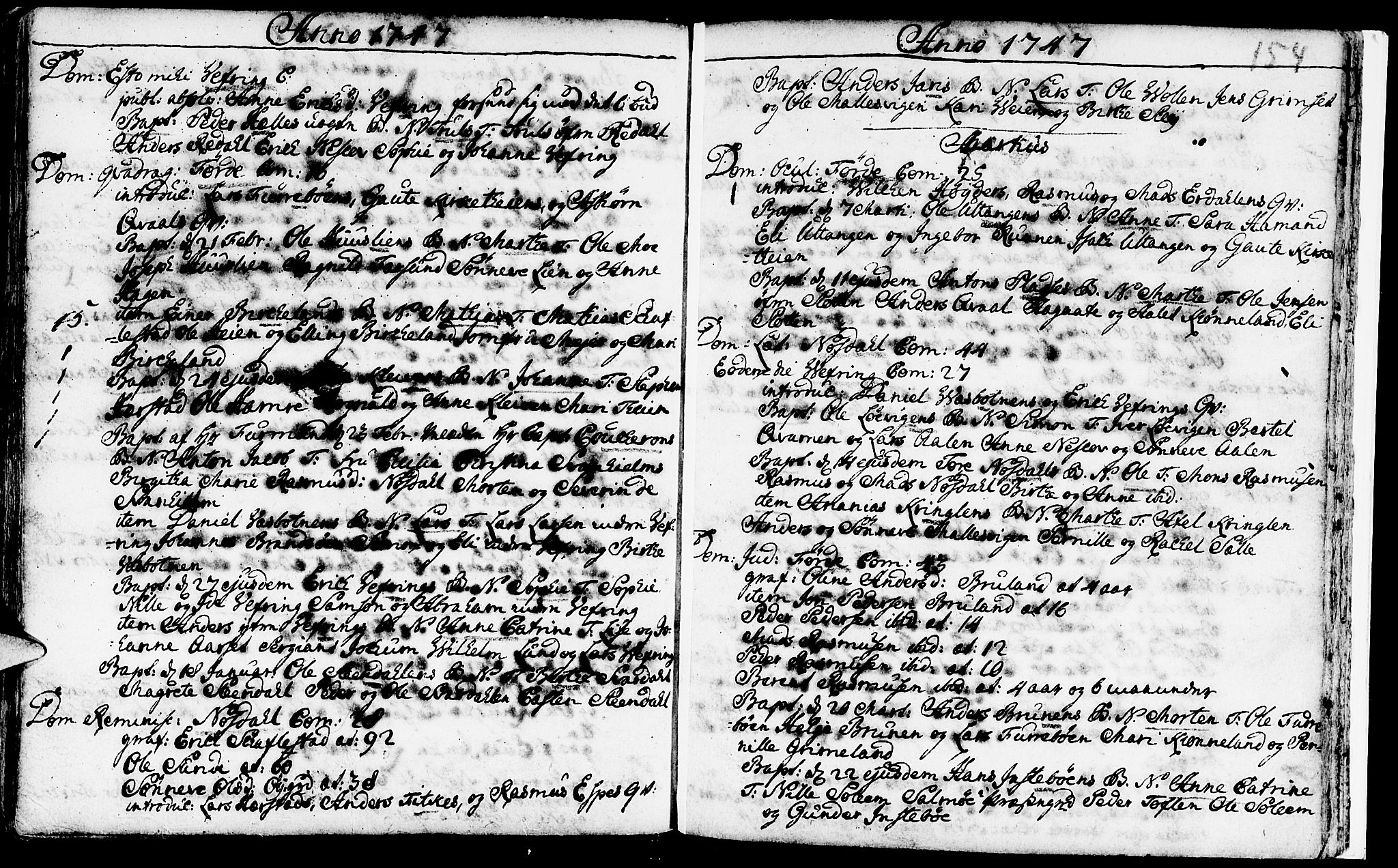 Førde sokneprestembete, SAB/A-79901/H/Haa/Haaa/L0002: Parish register (official) no. A 2, 1728-1748, p. 154