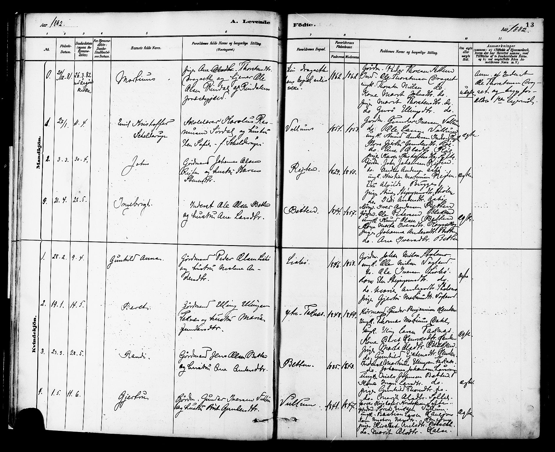 Ministerialprotokoller, klokkerbøker og fødselsregistre - Møre og Romsdal, AV/SAT-A-1454/576/L0885: Parish register (official) no. 576A03, 1880-1898, p. 13