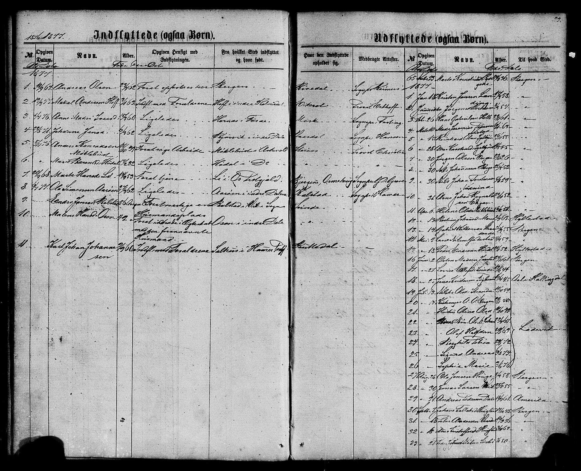 Fjaler sokneprestembete, AV/SAB-A-79801/H/Haa/Haaa/L0010: Parish register (official) no. A 10, 1866-1886, p. 23