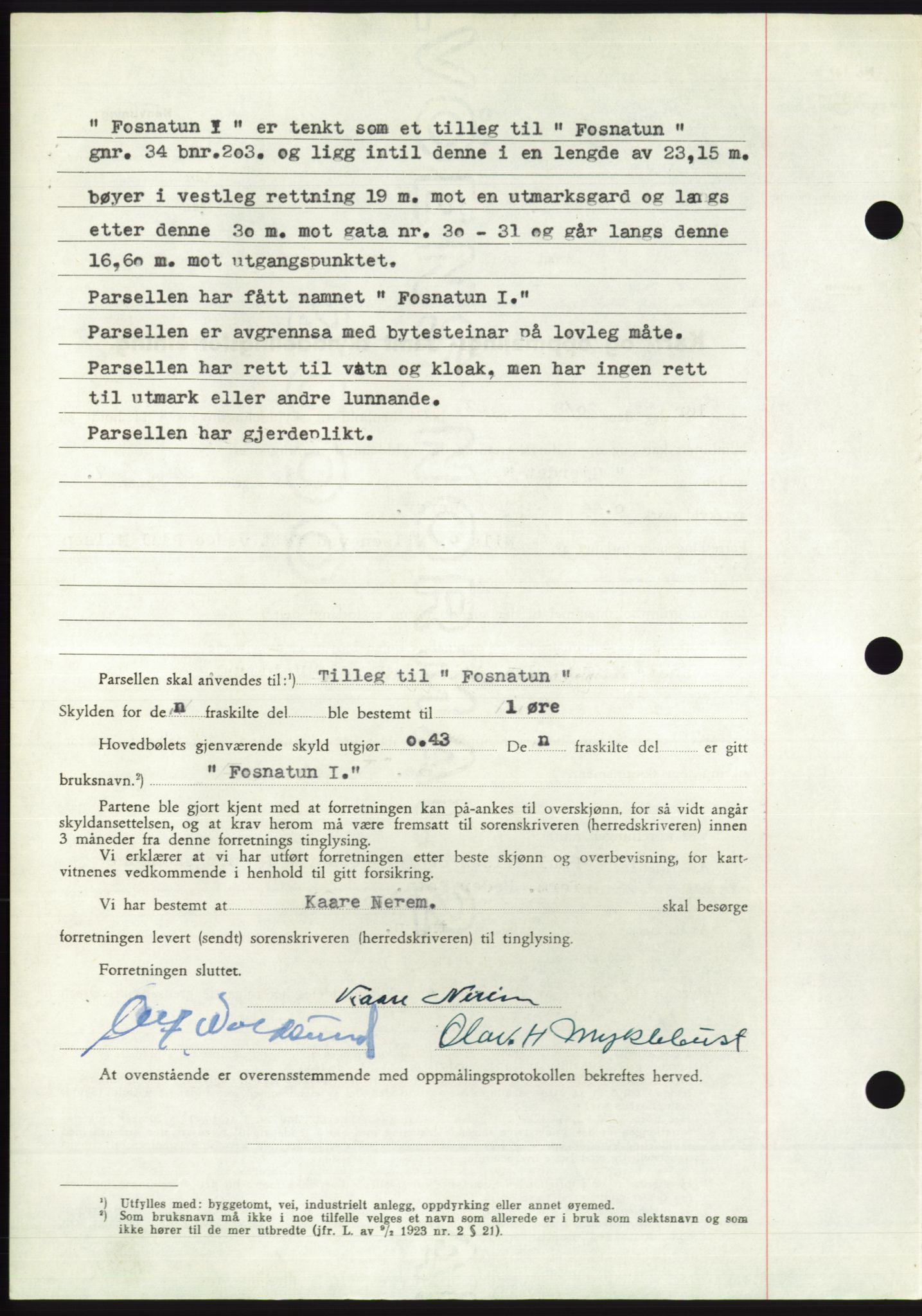 Søre Sunnmøre sorenskriveri, AV/SAT-A-4122/1/2/2C/L0092: Mortgage book no. 18A, 1952-1952, Diary no: : 1687/1952