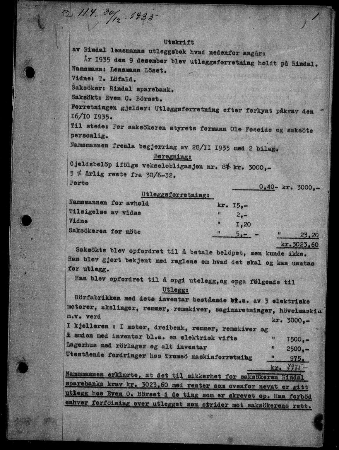 Nordmøre sorenskriveri, AV/SAT-A-4132/1/2/2Ca/L0087: Mortgage book no. 77, 1935-1936, Deed date: 30.12.1935