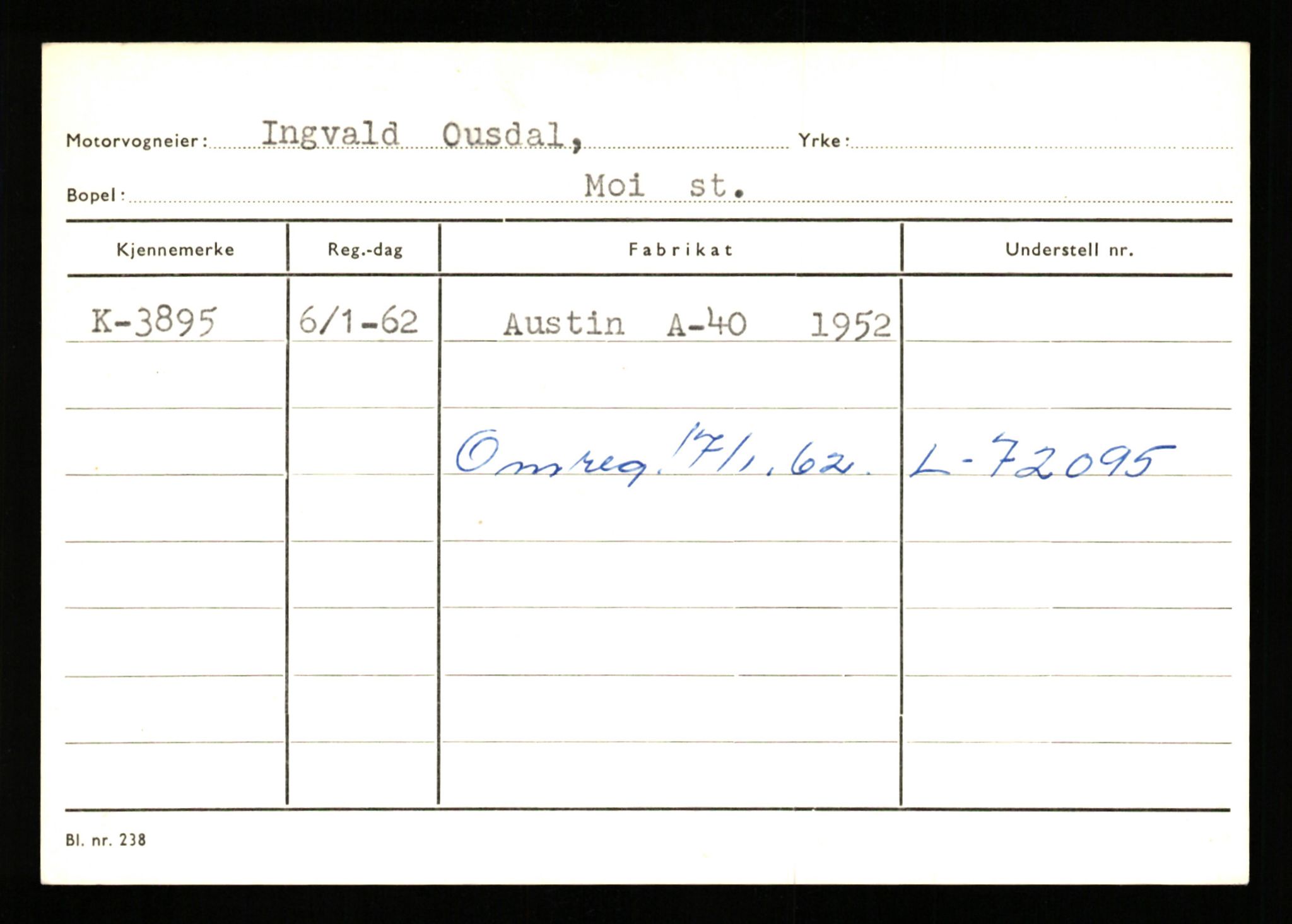 Stavanger trafikkstasjon, SAST/A-101942/0/G/L0001: Registreringsnummer: 0 - 5782, 1930-1971, p. 2433