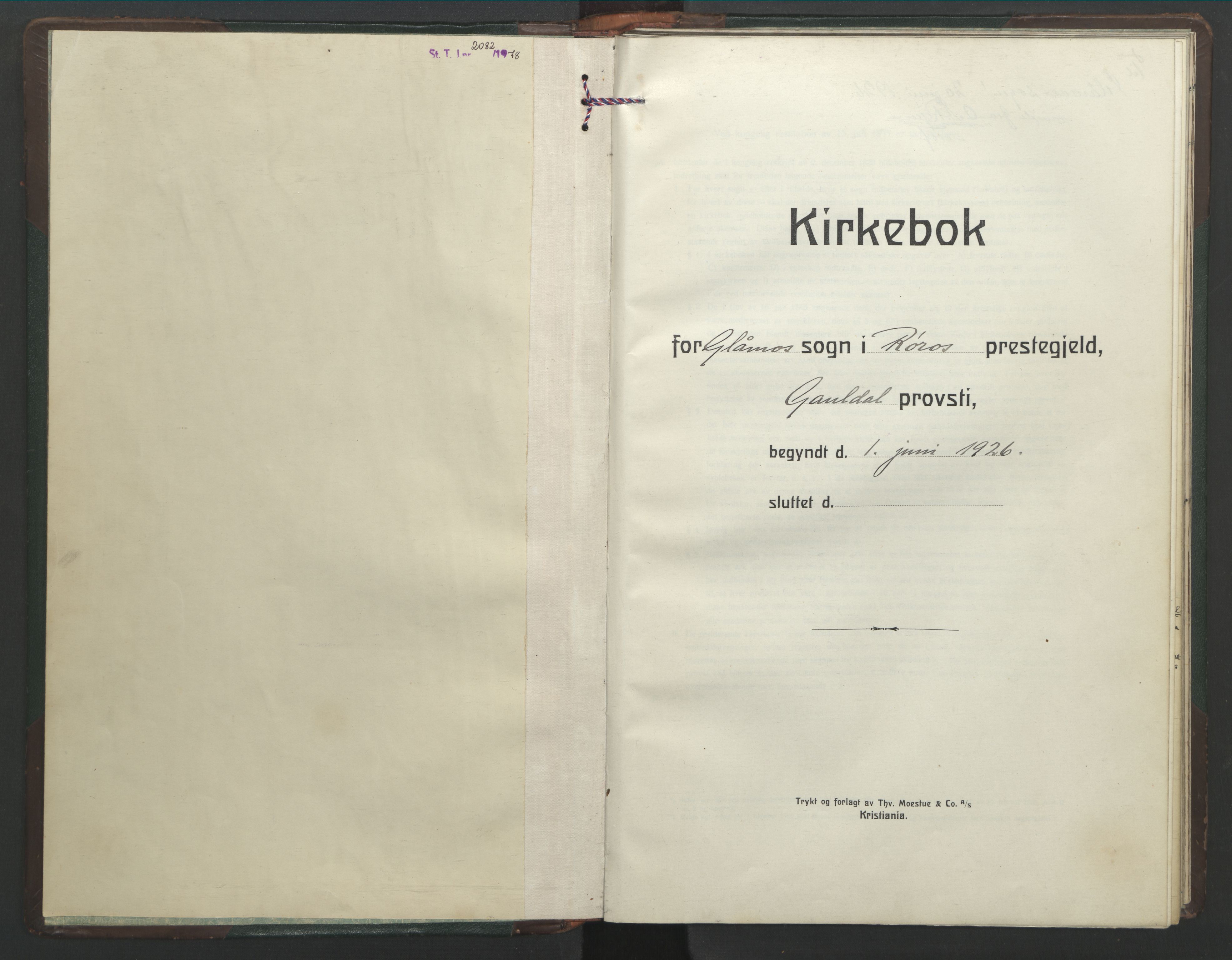 Ministerialprotokoller, klokkerbøker og fødselsregistre - Sør-Trøndelag, SAT/A-1456/682/L0947: Parish register (copy) no. 682C01, 1926-1968